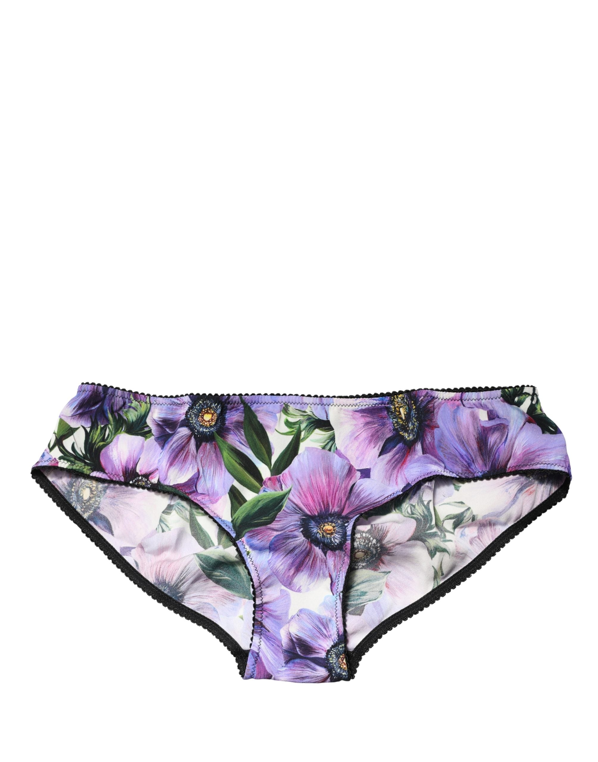 Dolce & Gabbana Multicolor Floral Mid Waist Brief Panty Underwear Dolce & Gabbana