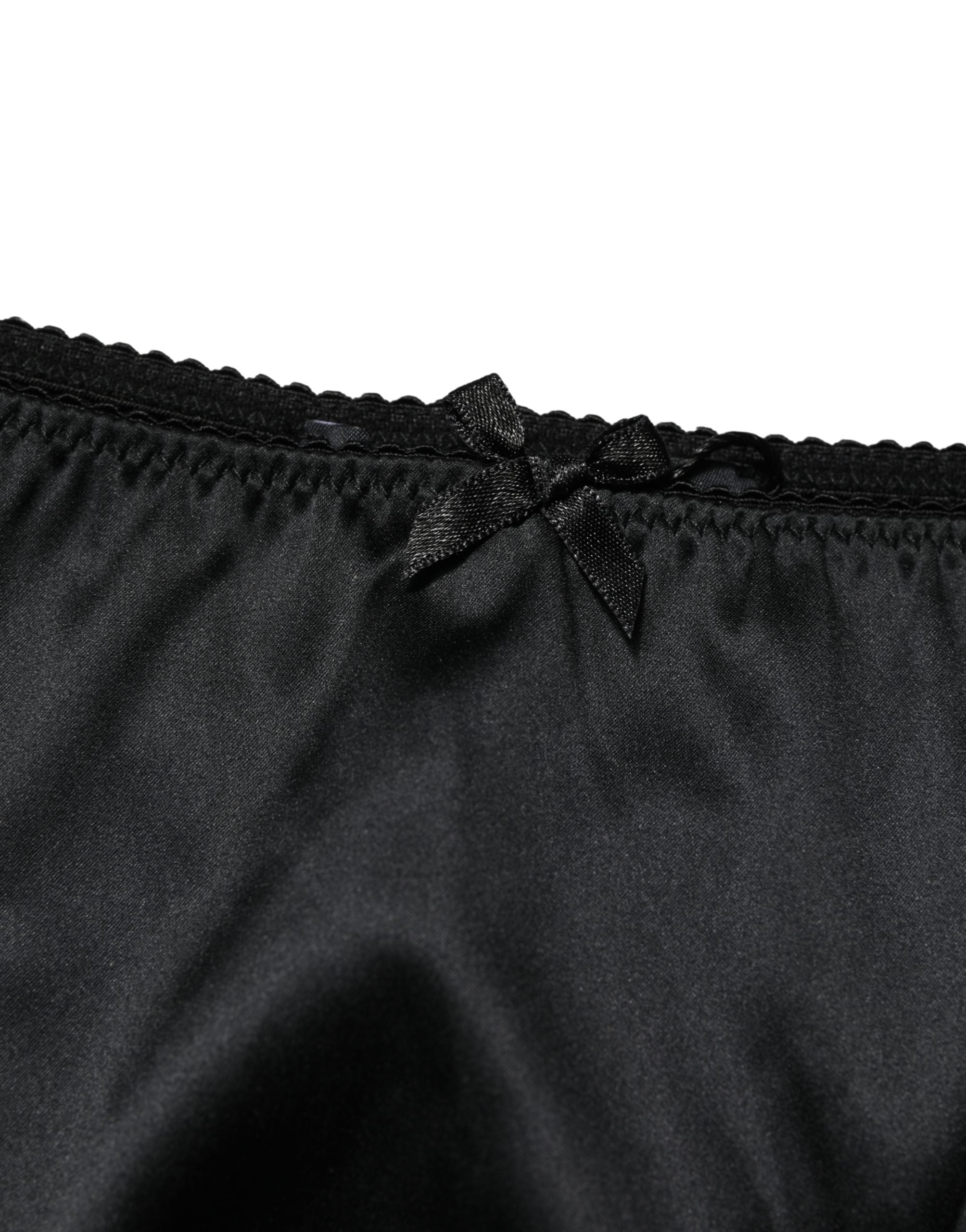 Dolce & Gabbana Black Silk Stretch Mid Waist Brief Panty Underwear Dolce & Gabbana