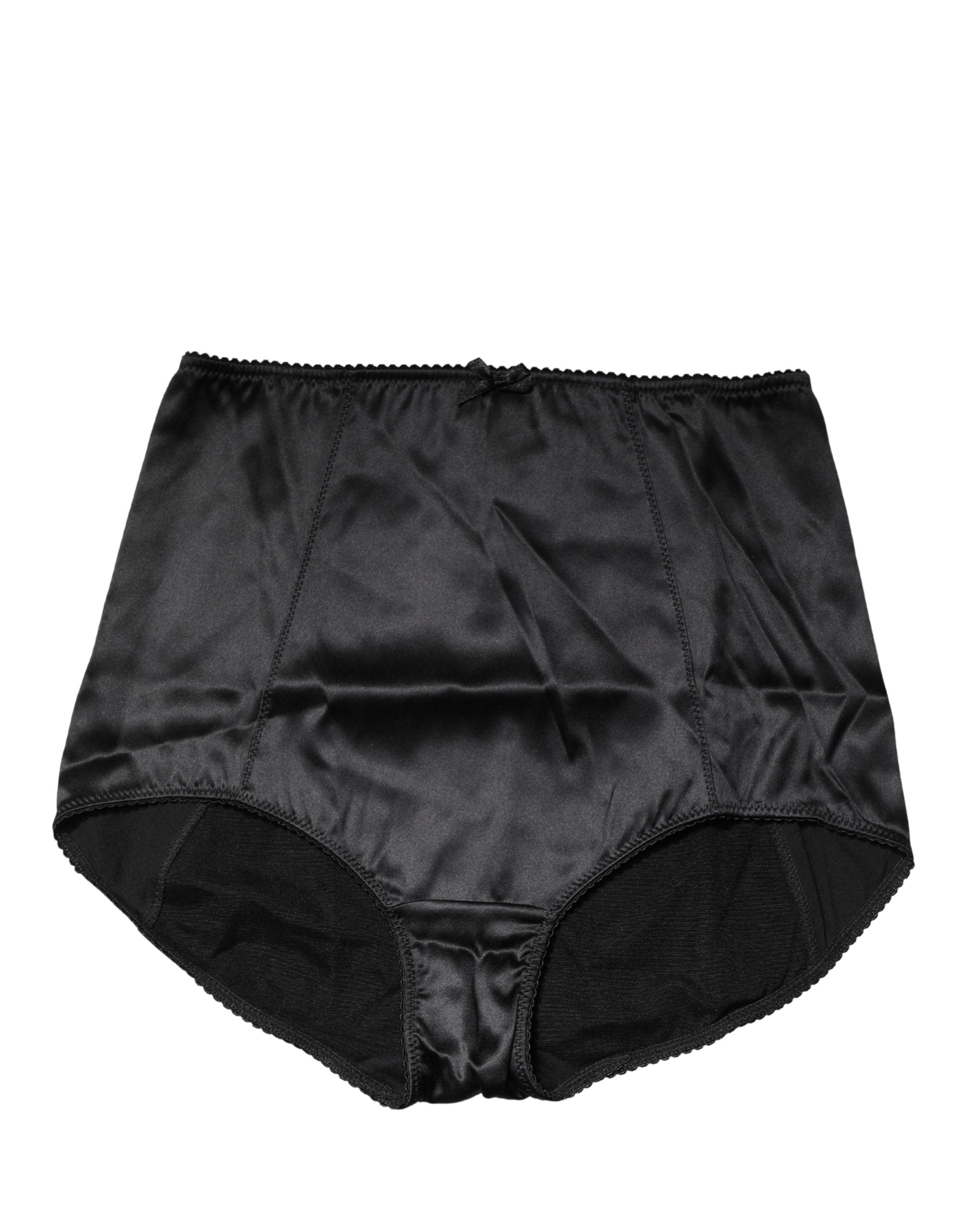 Dolce & Gabbana Black Silk Blend High Waist Girdle Panty Underwear Dolce & Gabbana