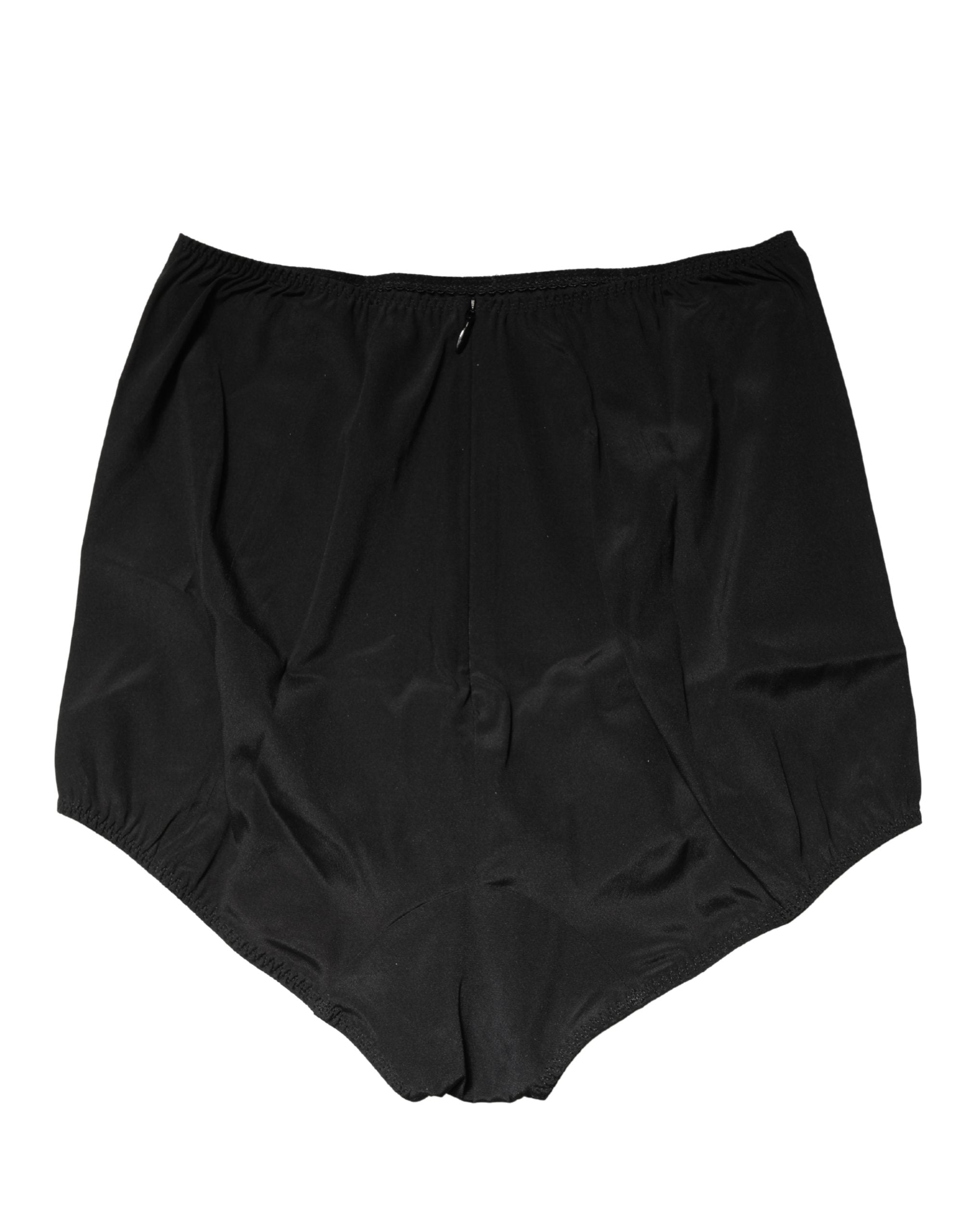 Dolce & Gabbana Black Silk Blend High Waist Girdle Panty Underwear Dolce & Gabbana