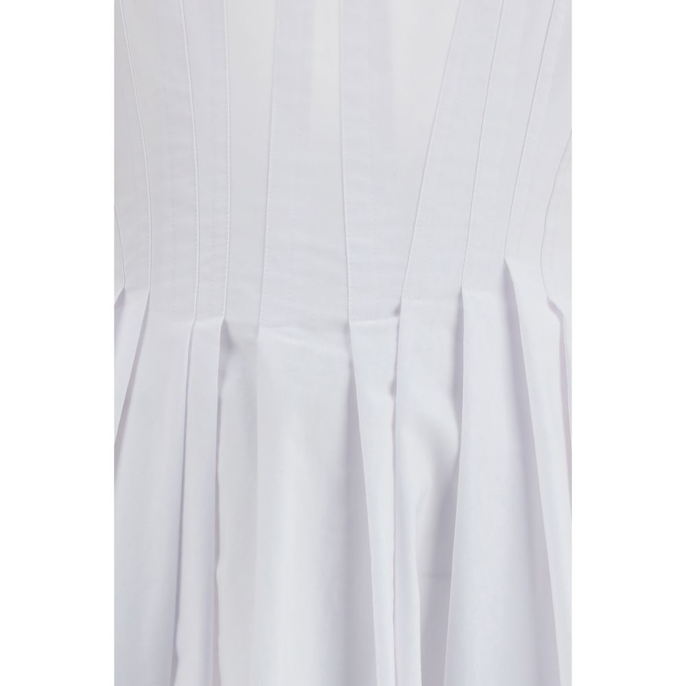 Max Mara White Cotton Casual Dress Max Mara
