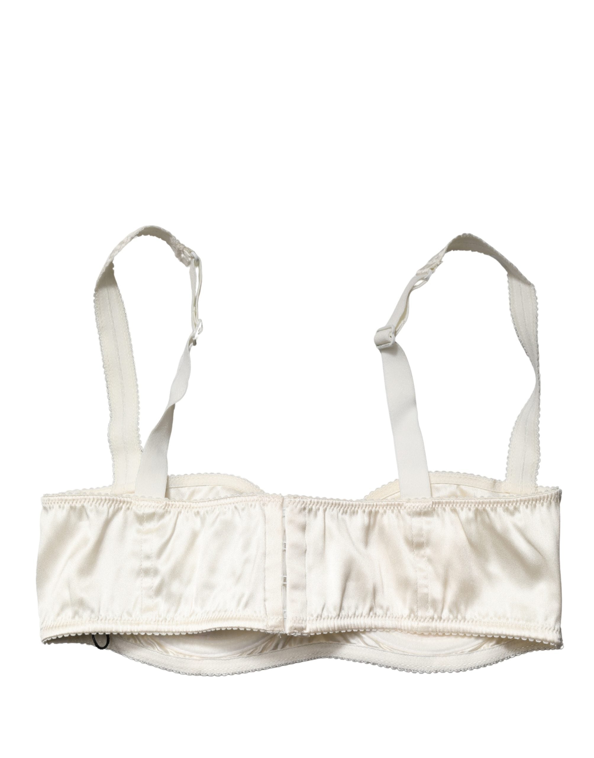 Dolce & Gabbana Off White Semi-Pad Underwire Balconette Bra Underwear Dolce & Gabbana