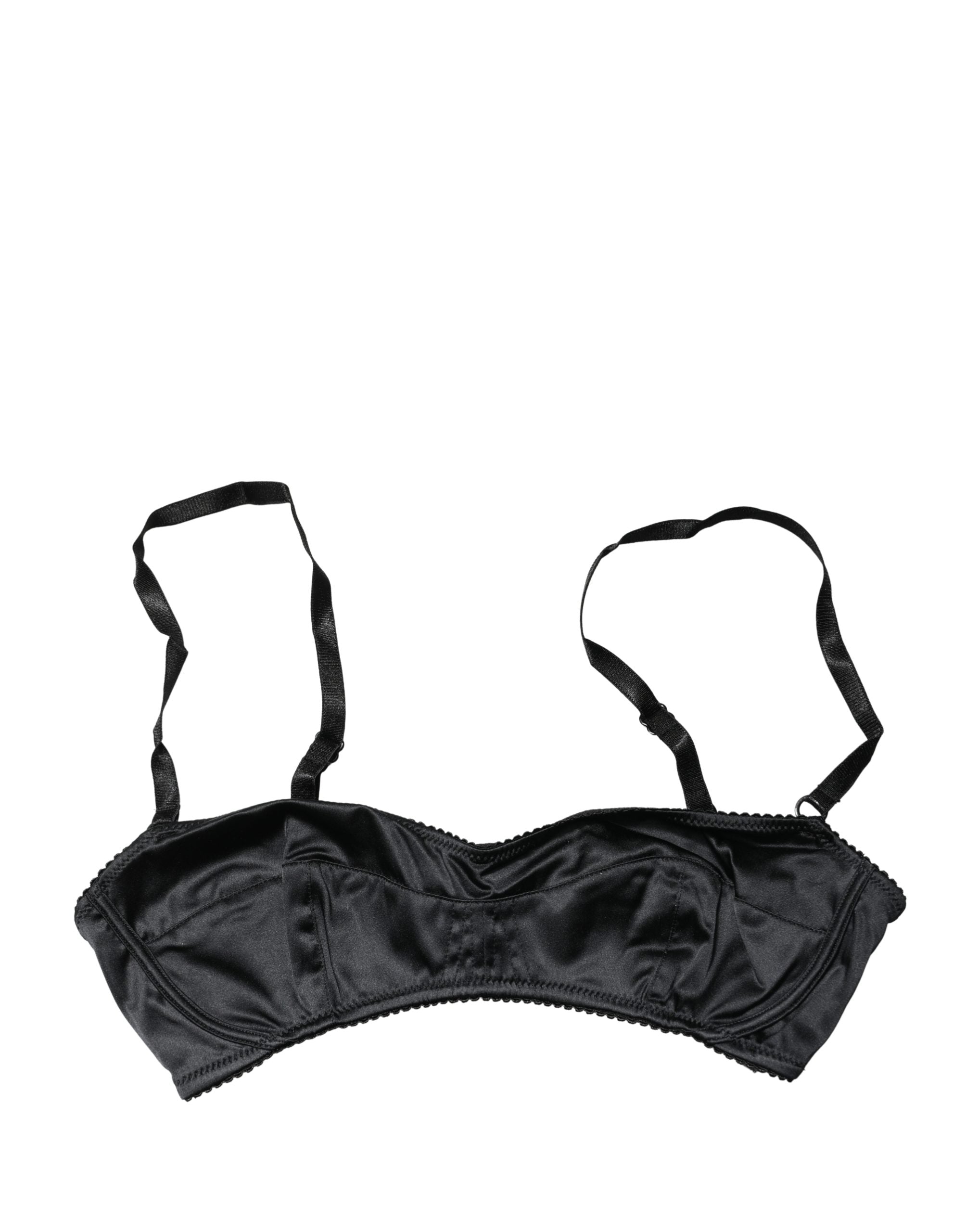 Dolce & Gabbana Black Semi-Pad Underwire Balconette Bra Underwear Dolce & Gabbana