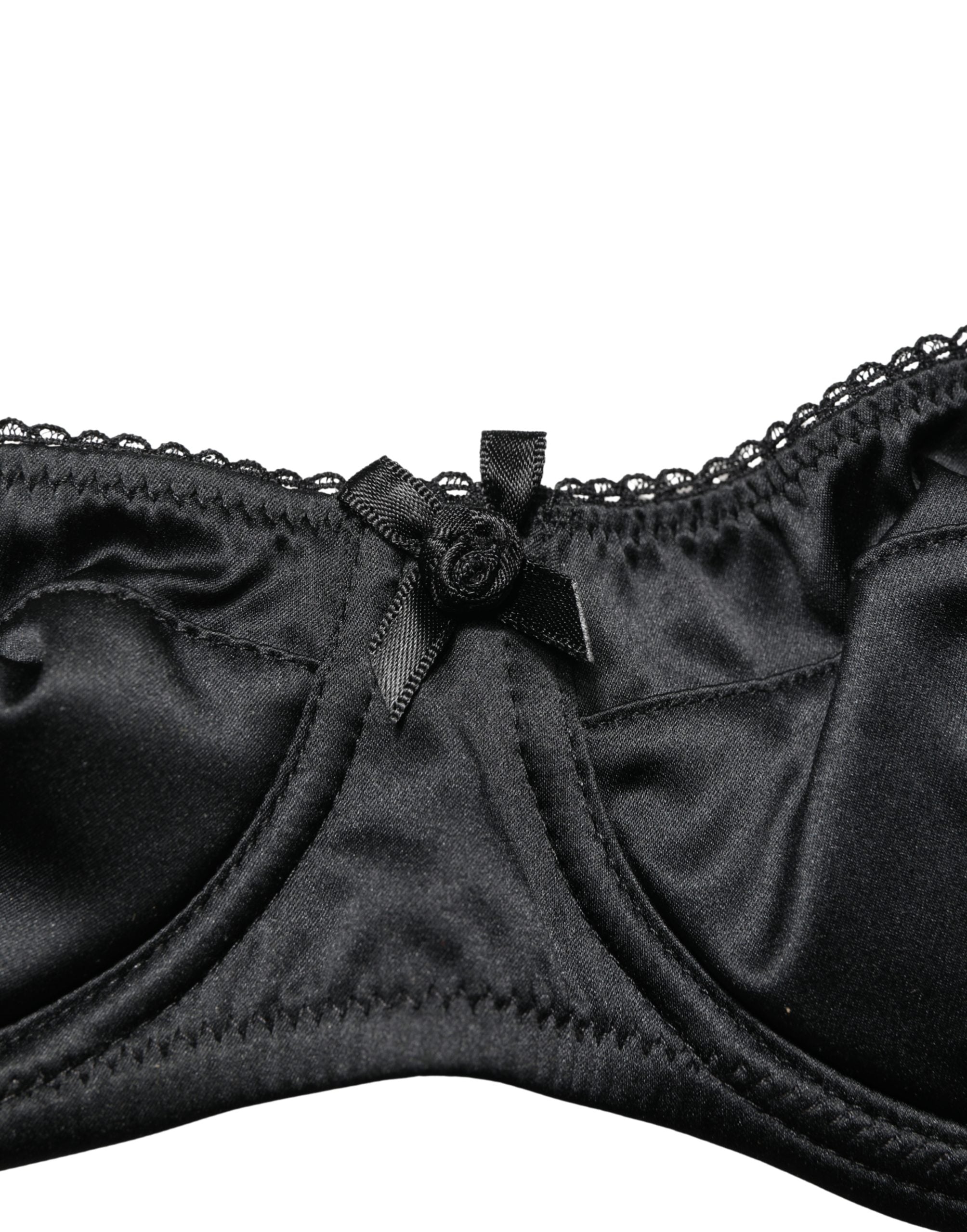 Dolce & Gabbana Black Semi-Pad Underwire Balconette Bra Underwear Dolce & Gabbana