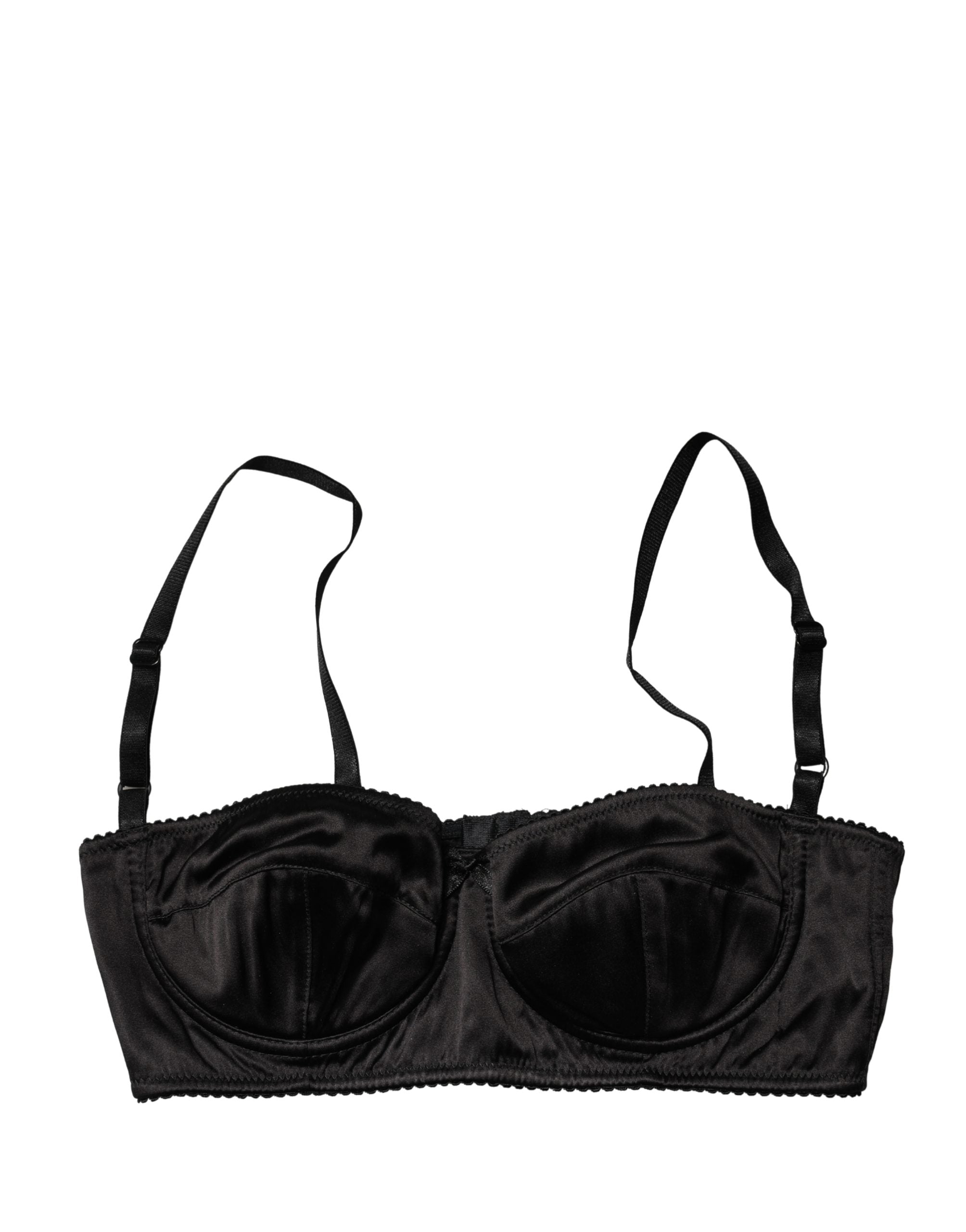 Dolce & Gabbana Black Semi-Pad Underwire Balconette Bra Underwear Dolce & Gabbana