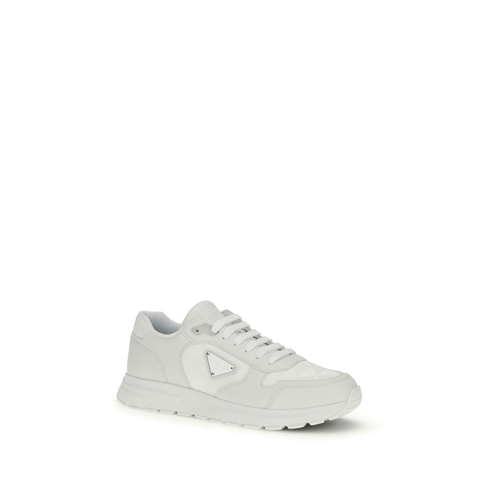 Prada White Recycled Polyamide Athletic Sneakers Prada