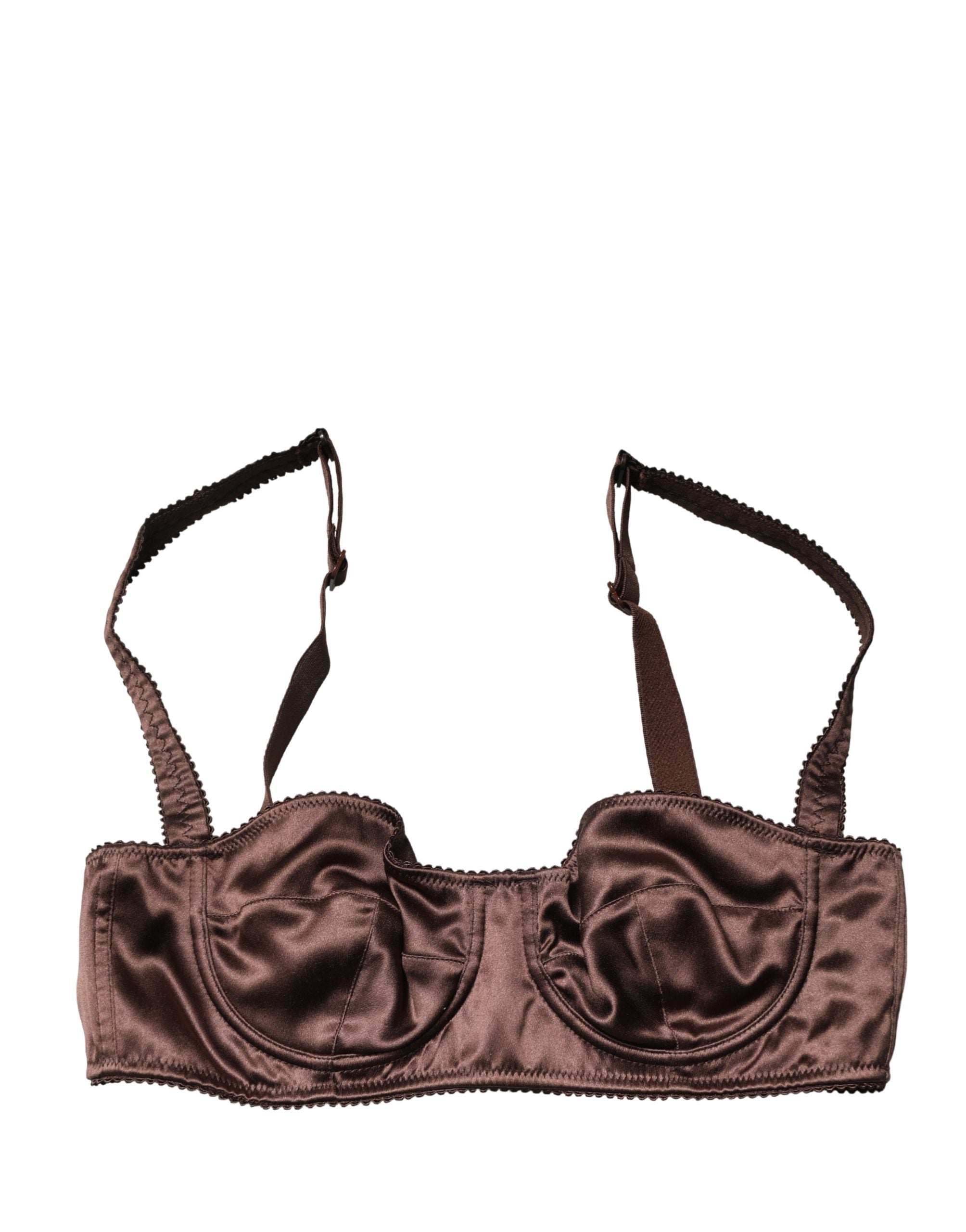 Dolce & Gabbana Brown Semi-Pad Underwire Balconette Underwear Dolce & Gabbana