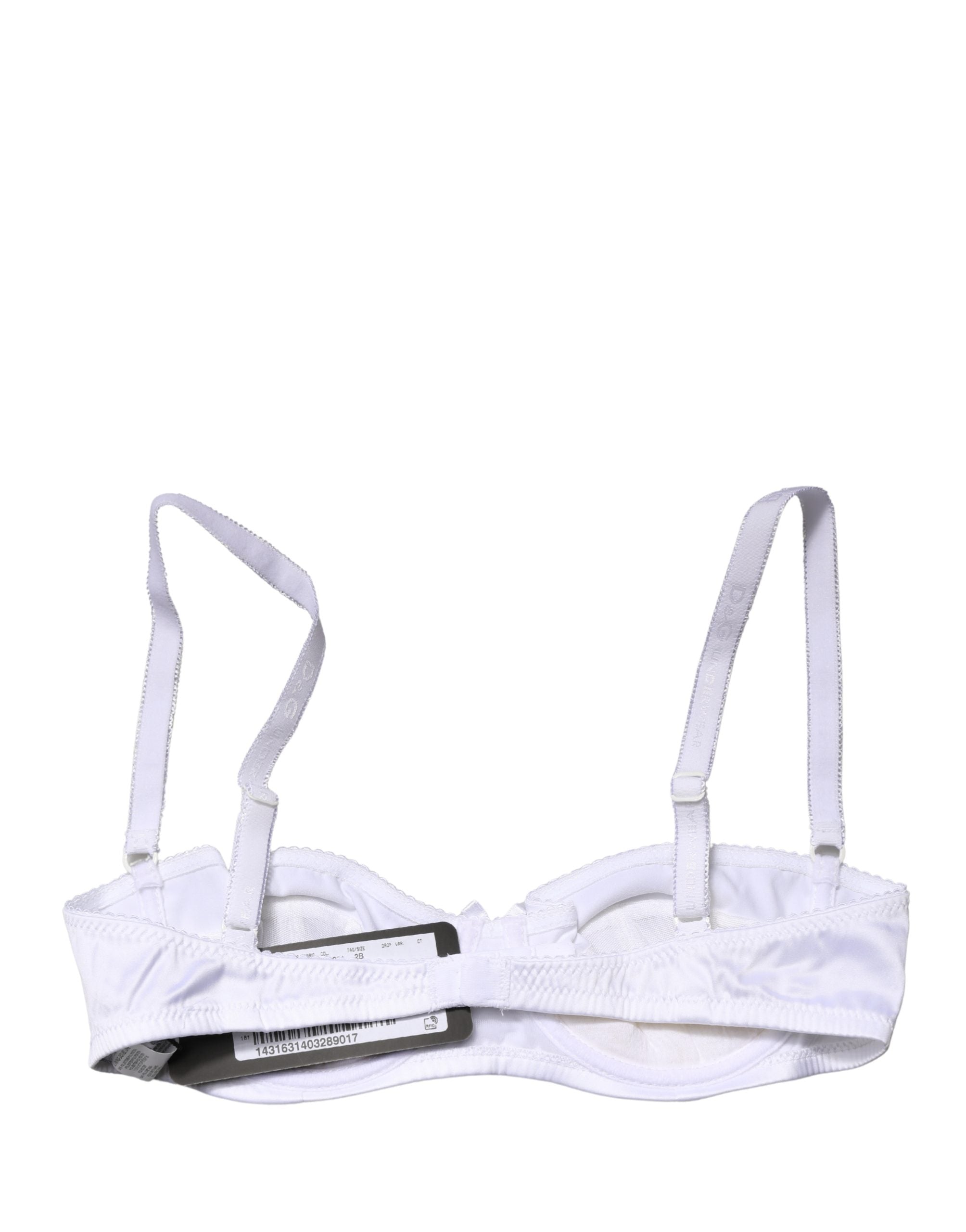 Dolce & Gabbana White Semi-Pad Underwire Balconette Bra Underwear Dolce & Gabbana
