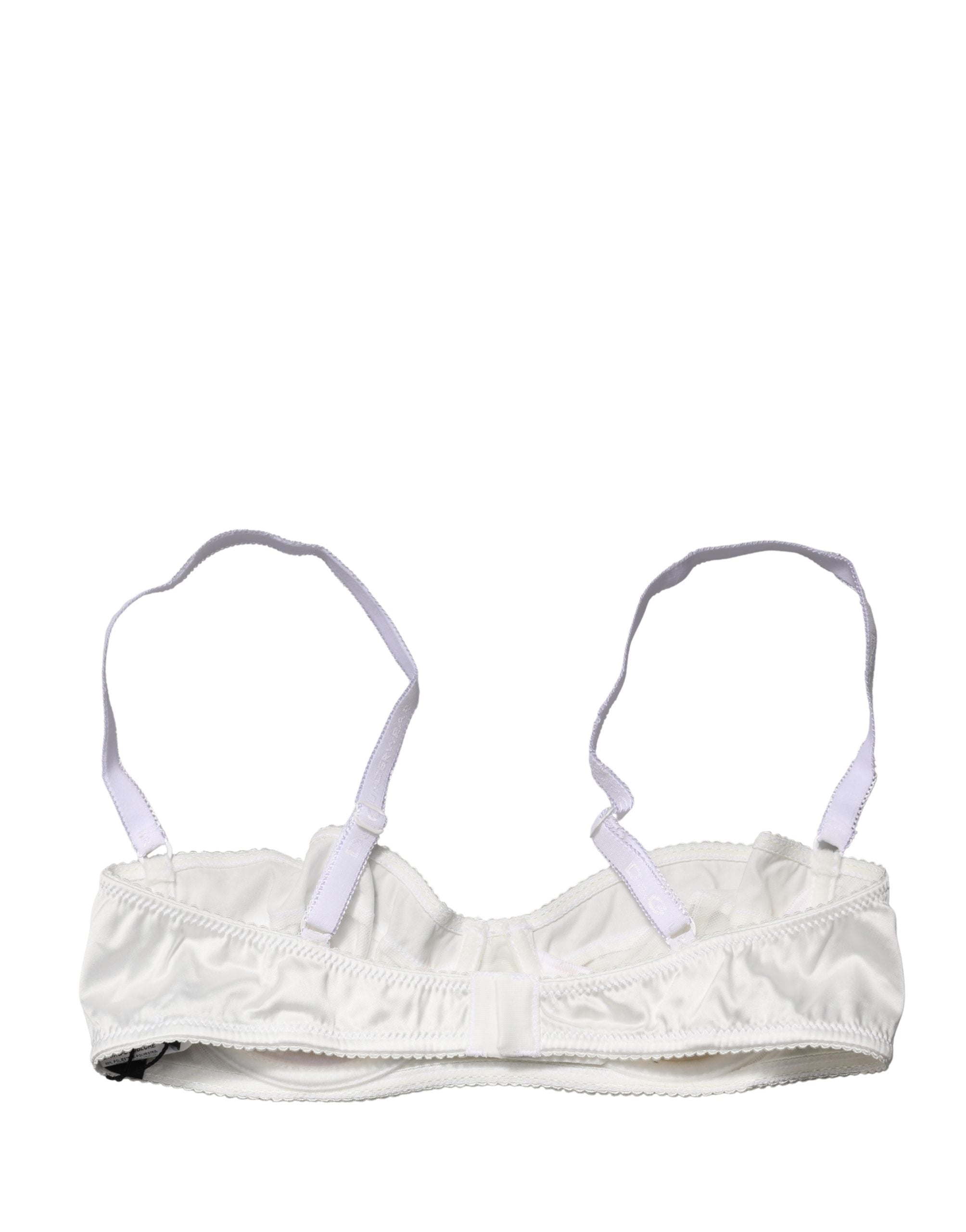 Dolce & Gabbana White Semi-Pad Underwire Balconette Bra Underwear Dolce & Gabbana