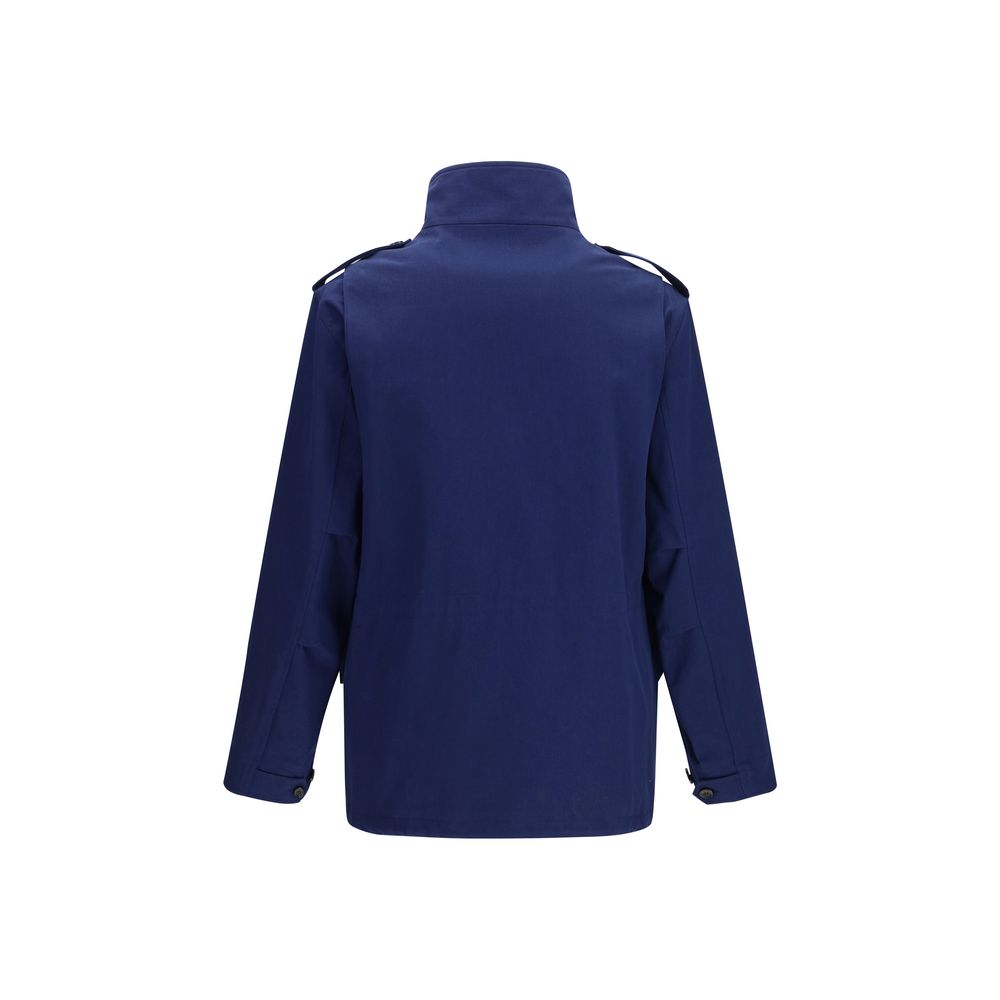 Valentino Garavani Blue Cotton Coat Valentino Garavani