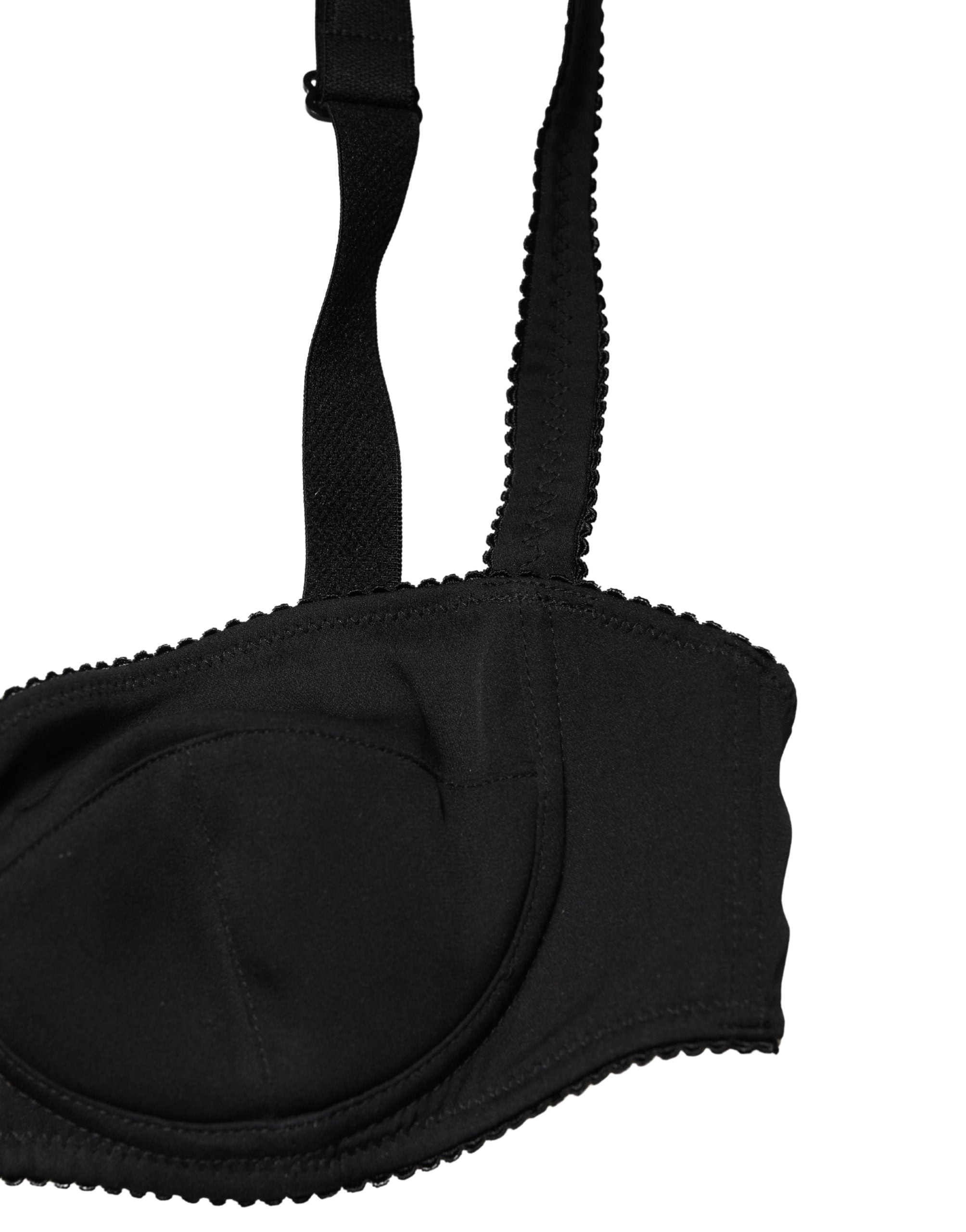Dolce & Gabbana Black Semi-Pad Underwire Balconette Bra Underwear Dolce & Gabbana