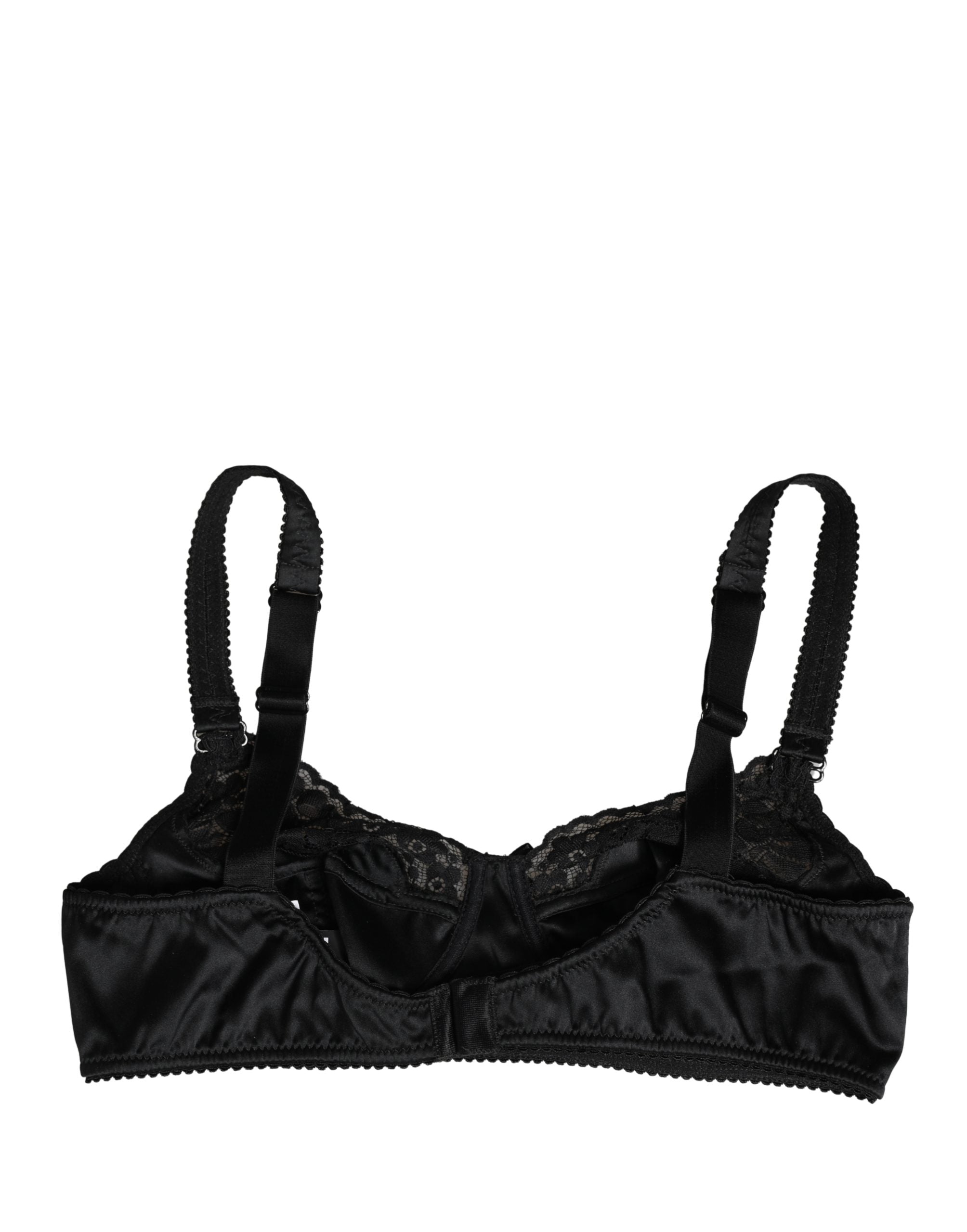 Dolce & Gabbana Black Semi-Pad Underwire Balconette Bra Underwear Dolce & Gabbana