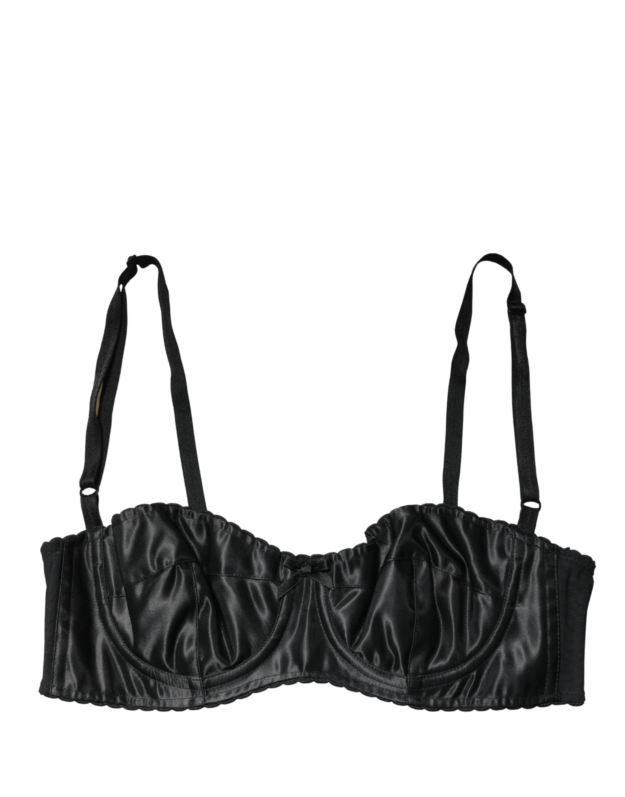 Dolce & Gabbana Black Semi-Pad Underwire Balconette Bra Underwear Dolce & Gabbana