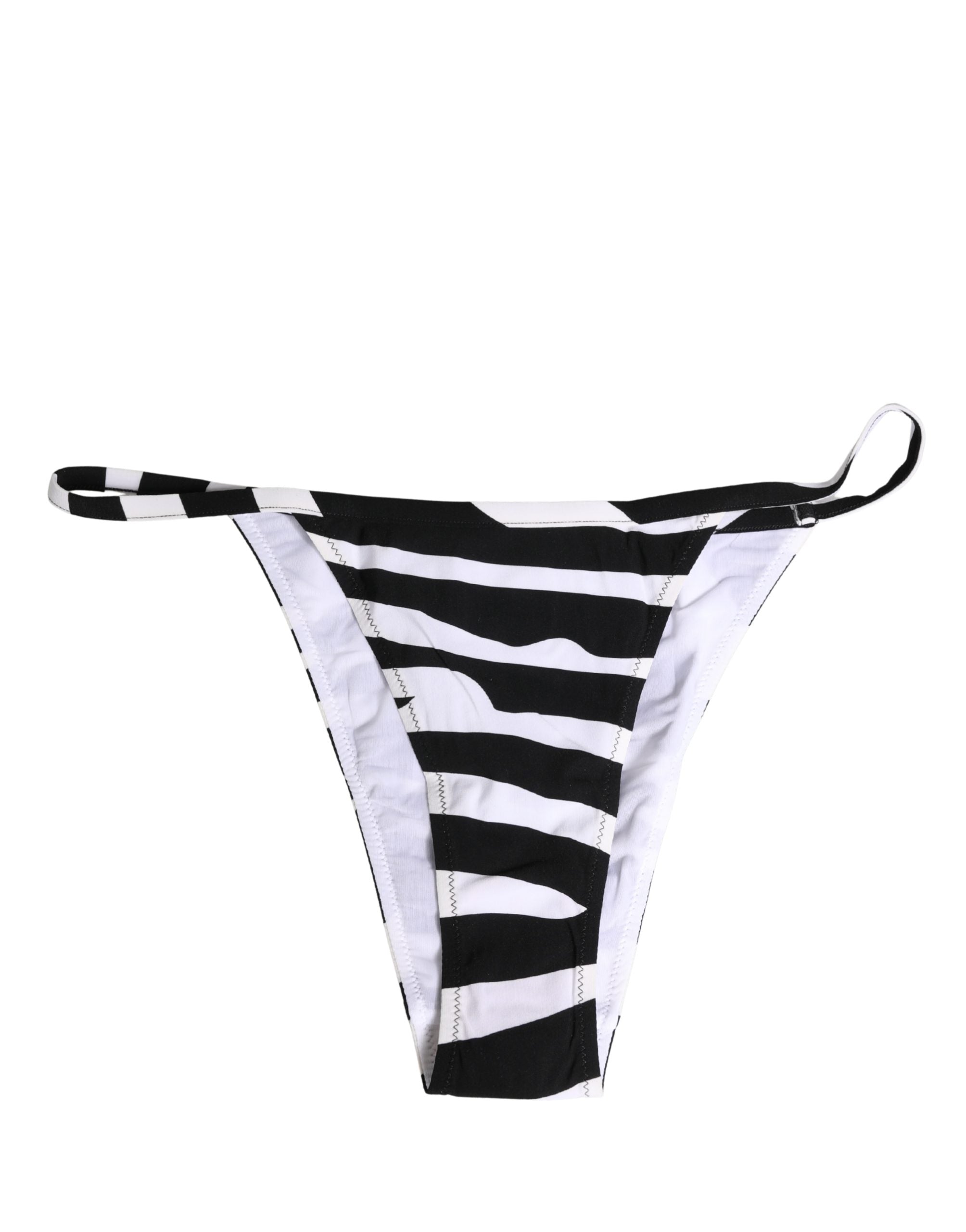 Dolce & Gabbana Black White Zebra Bikini Top Bottom Swimwear Dolce & Gabbana
