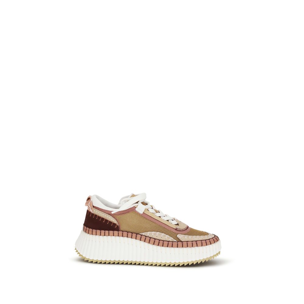 Chloé Brown Polyester Chunky Sneakers Chloé
