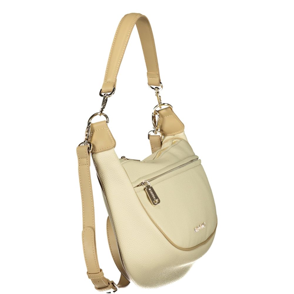 Mario Valentino Beige Polyurethane Women's Bag With Adjustable Shoulder Strap Mario Valentino