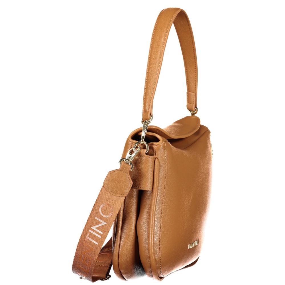 Mario Valentino Brown Polyurethane Women's Bag with Removable Shoulder Strap Mario Valentino