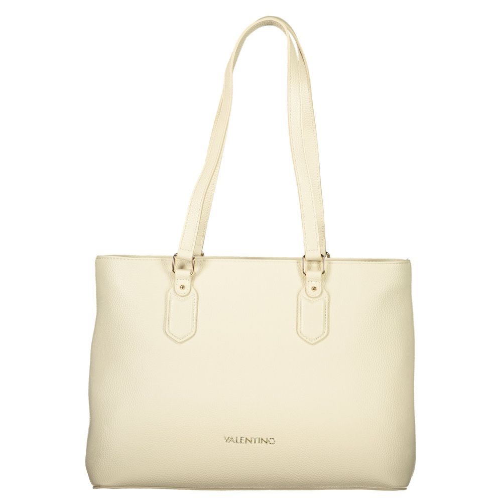 Mario Valentino Beige Polyurethane Women's Shoulder Bag with Internal Pocket Mario Valentino