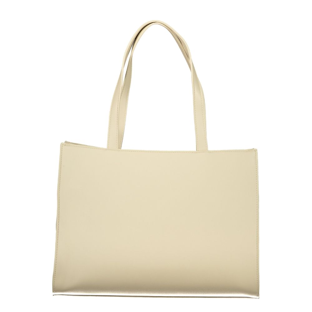 Mario Valentino Beige Polyurethane Womens Bag With Multiple Pockets Mario Valentino