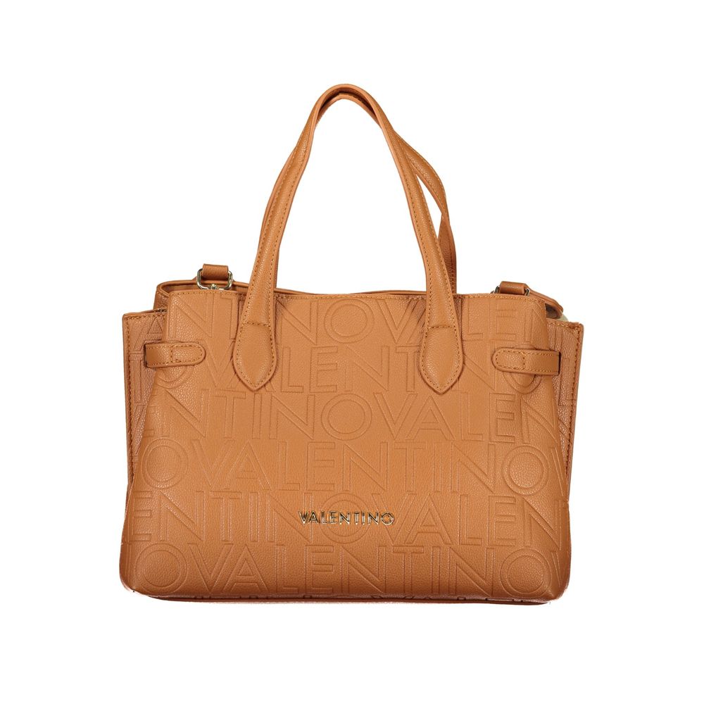 Mario Valentino Brown Polyurethane Women's Bag with Adjustable Shoulder Strap Mario Valentino