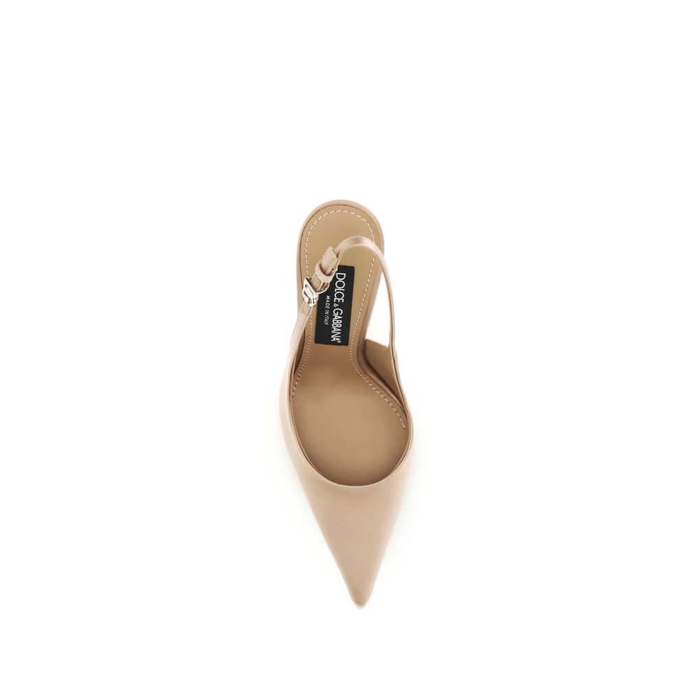 Dolce & Gabbana Beige Silk High Heel Pumps Dolce & Gabbana