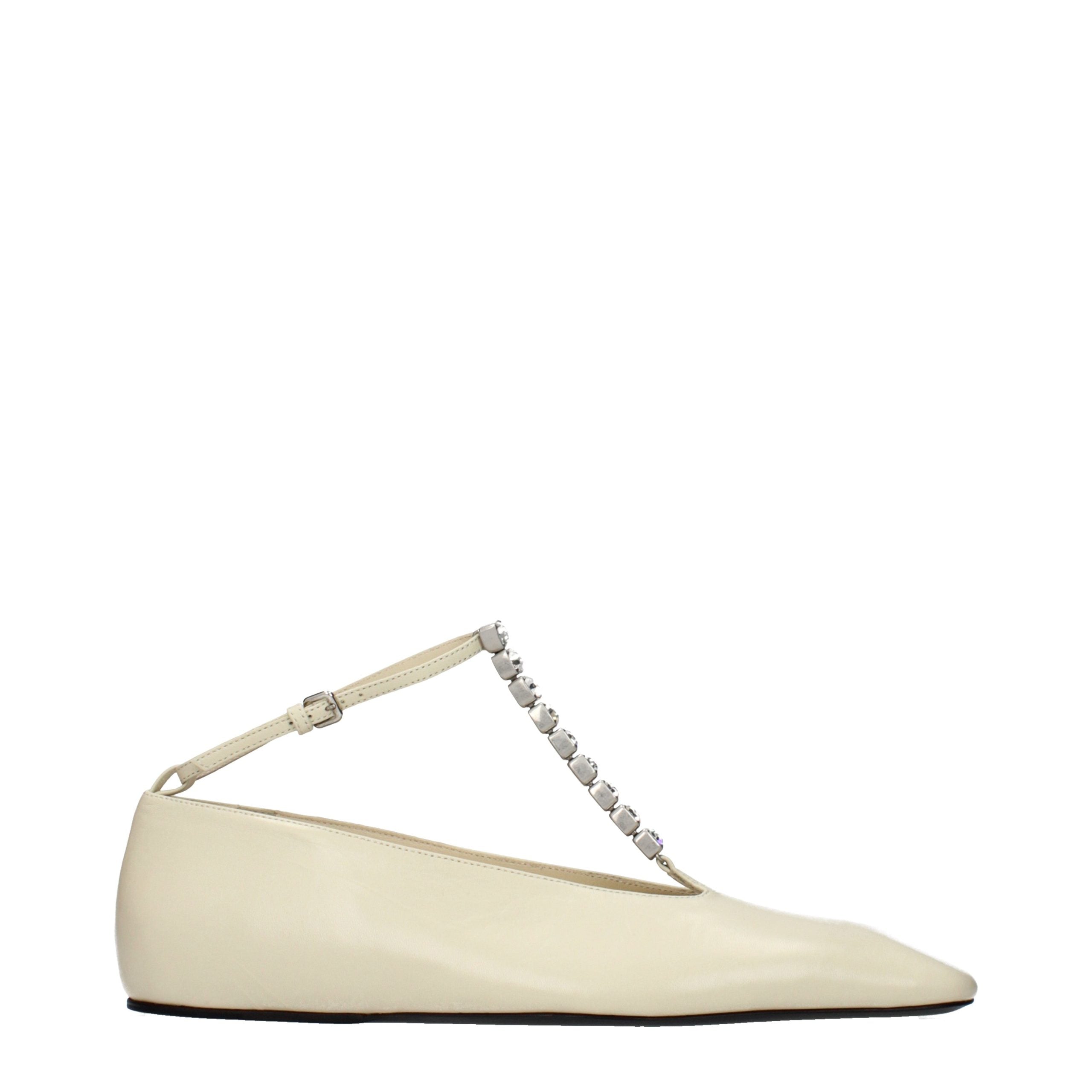 Jil Sander Beige Leather Ballet Flats Jil Sander