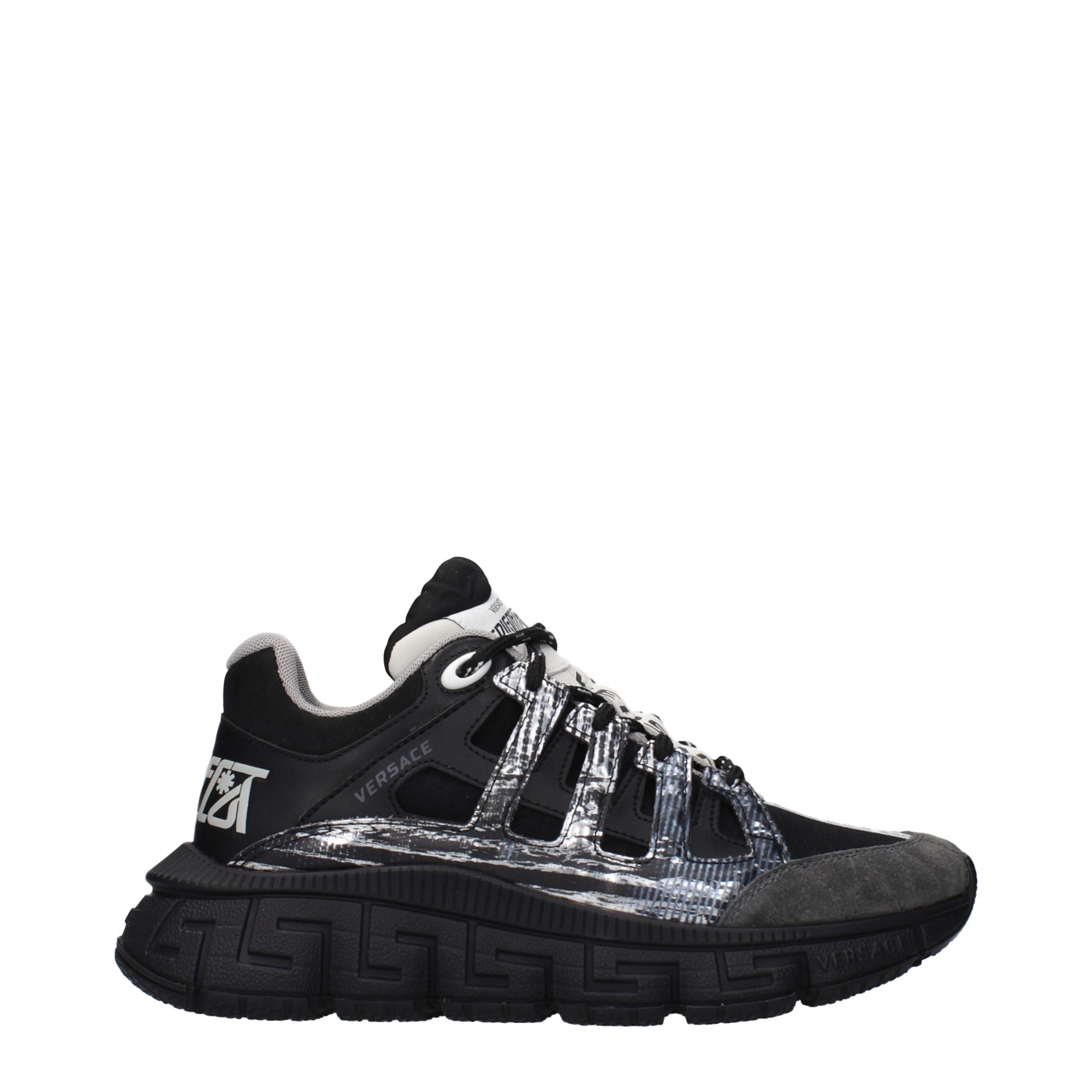 Versace Black Fabric Athletic Sneakers Versace
