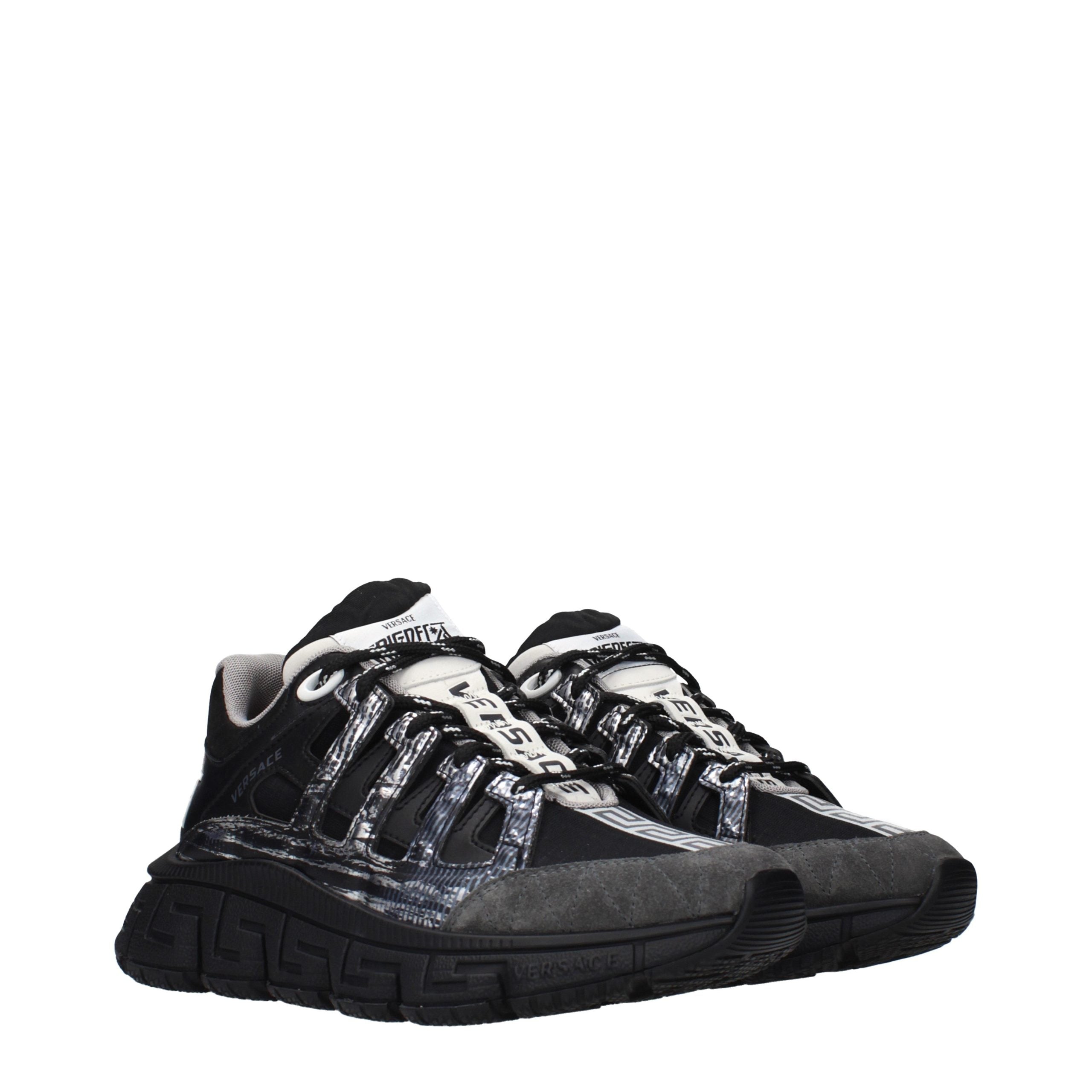Versace Black Fabric Athletic Sneakers Versace