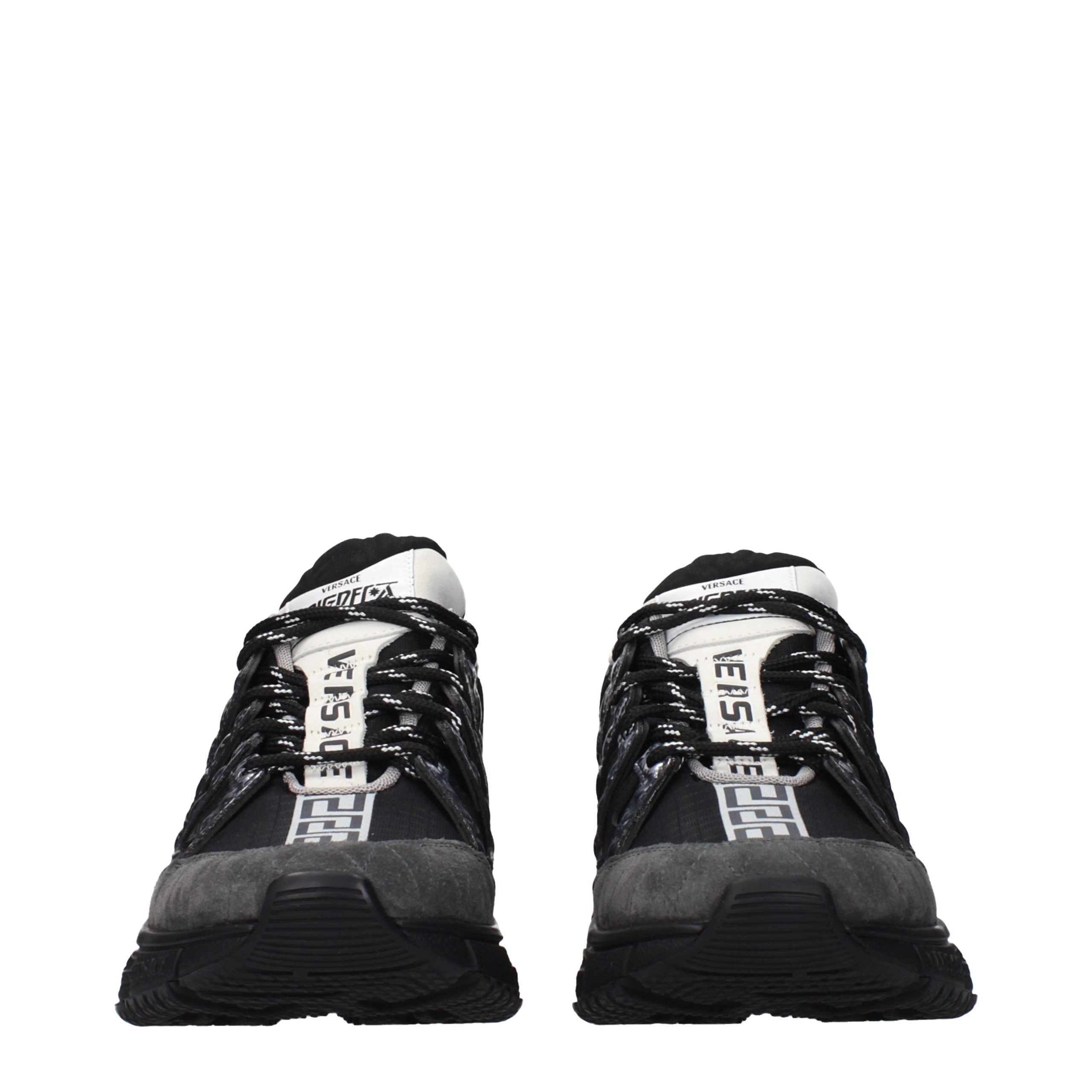 Versace Black Fabric Athletic Sneakers Versace