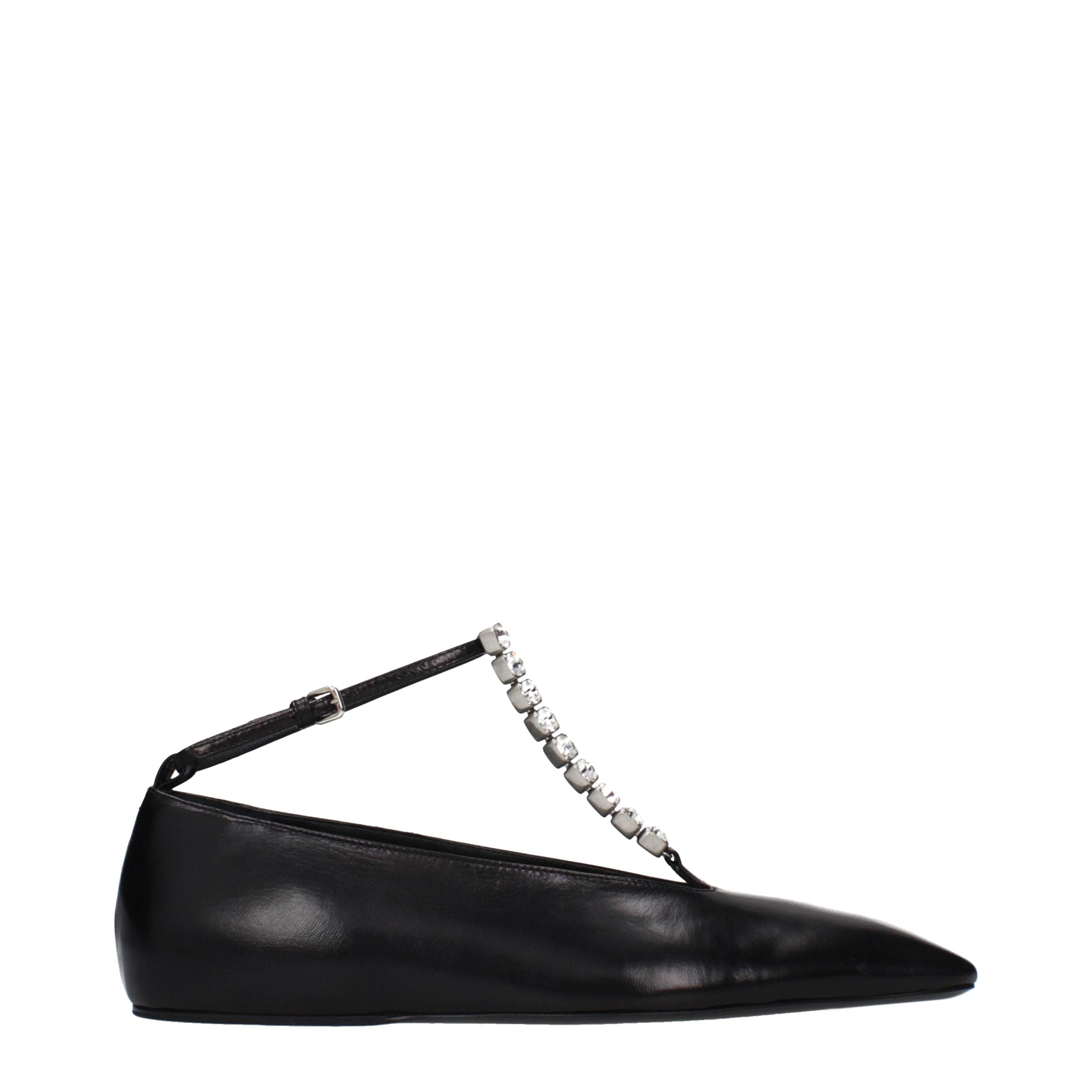 Jil Sander Black Leather Ballet Flats Jil Sander
