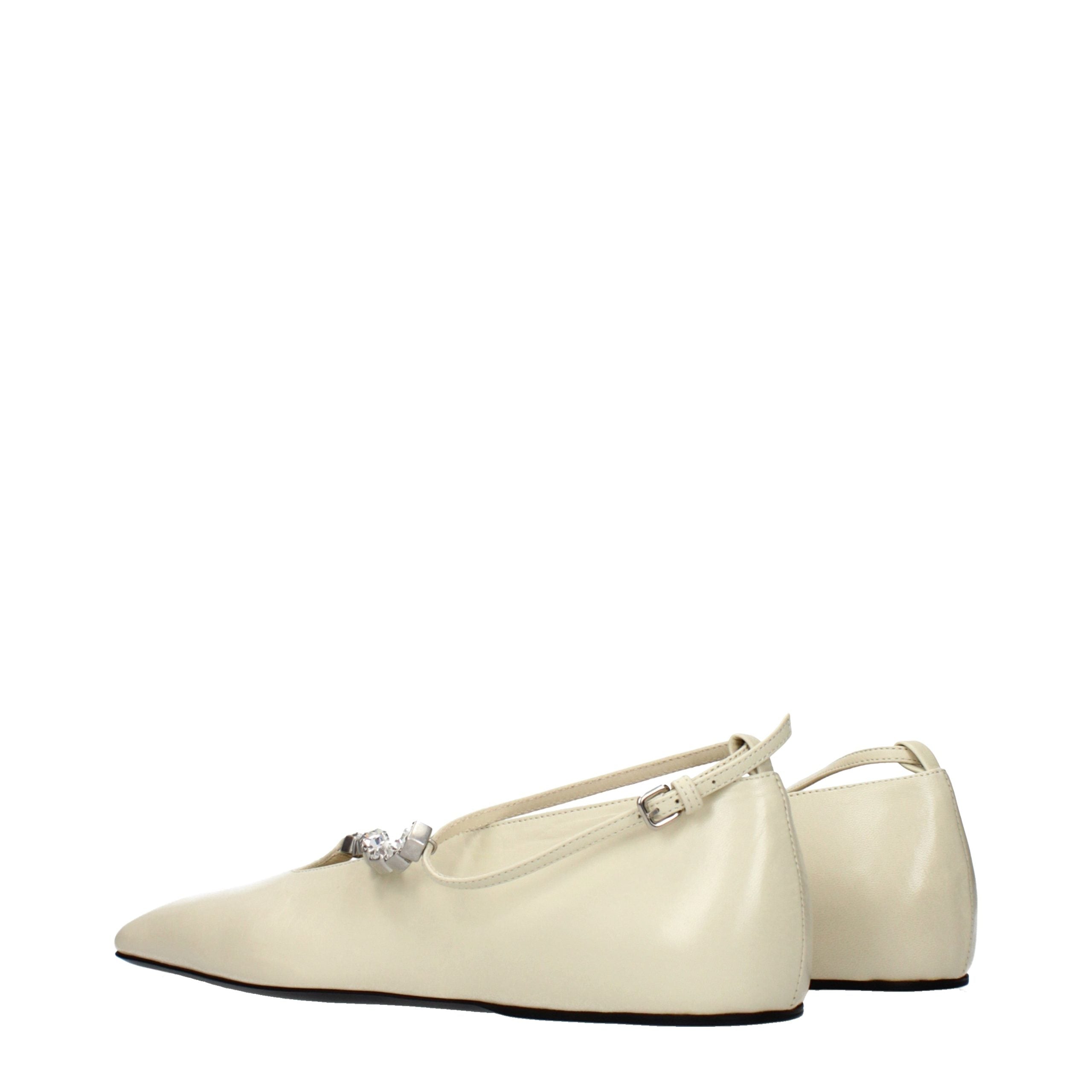 Jil Sander Beige Leather Ballet Flats Jil Sander