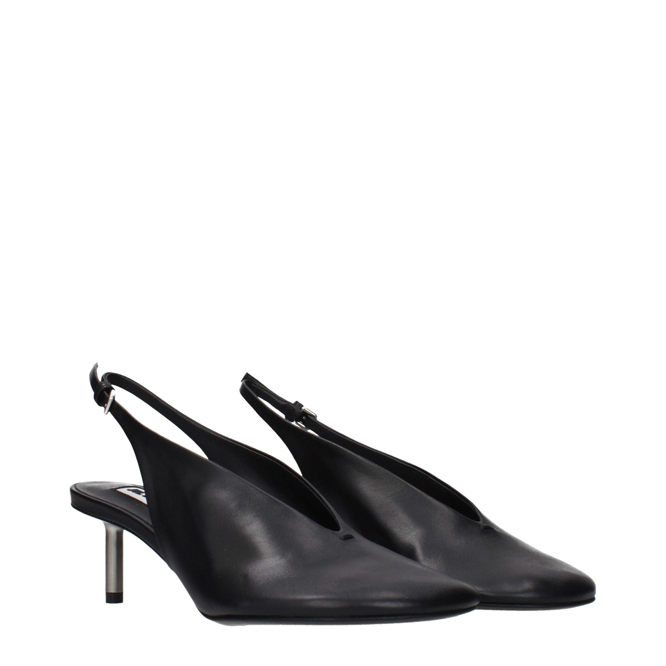 Jil Sander Black Leather High Heel Pumps Jil Sander