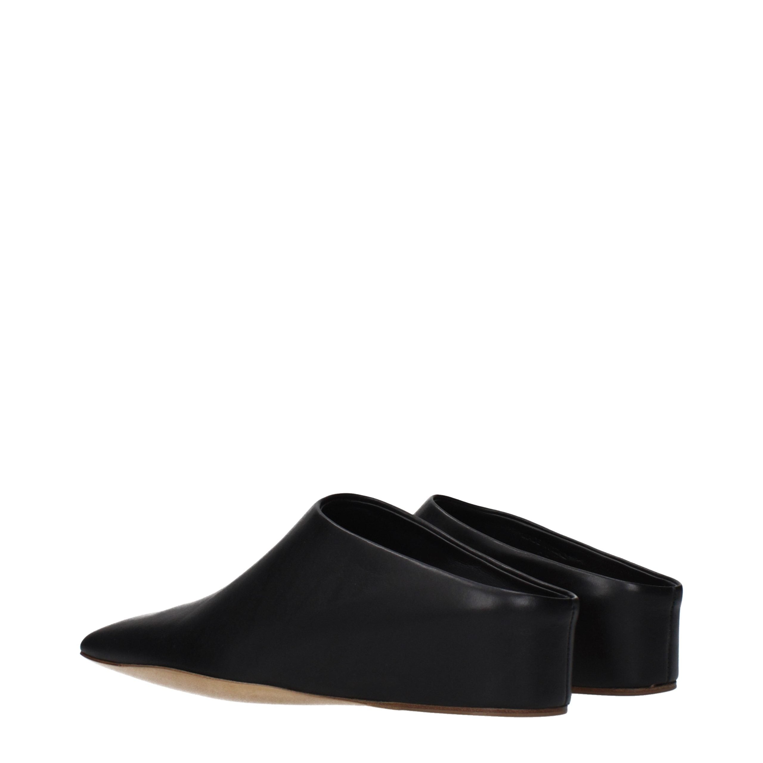 Jil Sander Black Leather Slippers Jil Sander