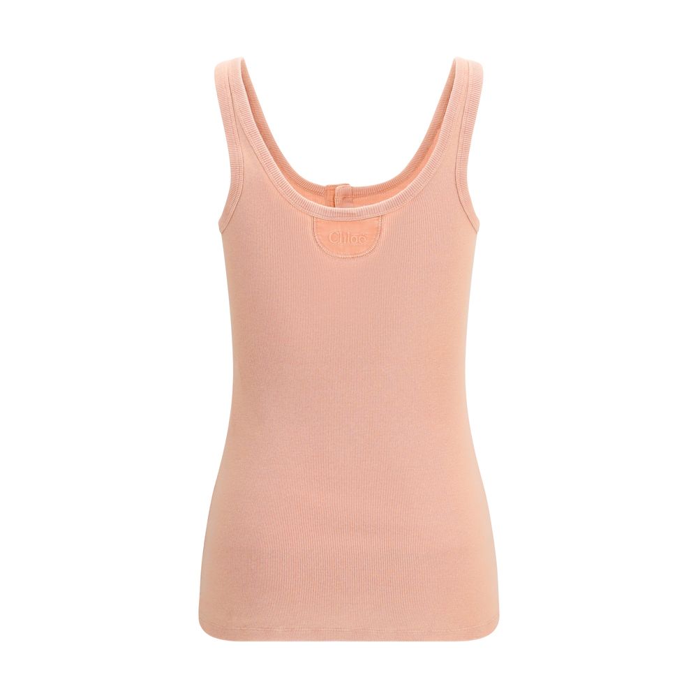 Chloé Multicolor Cotton Sleeveles T-Shirt Chloé
