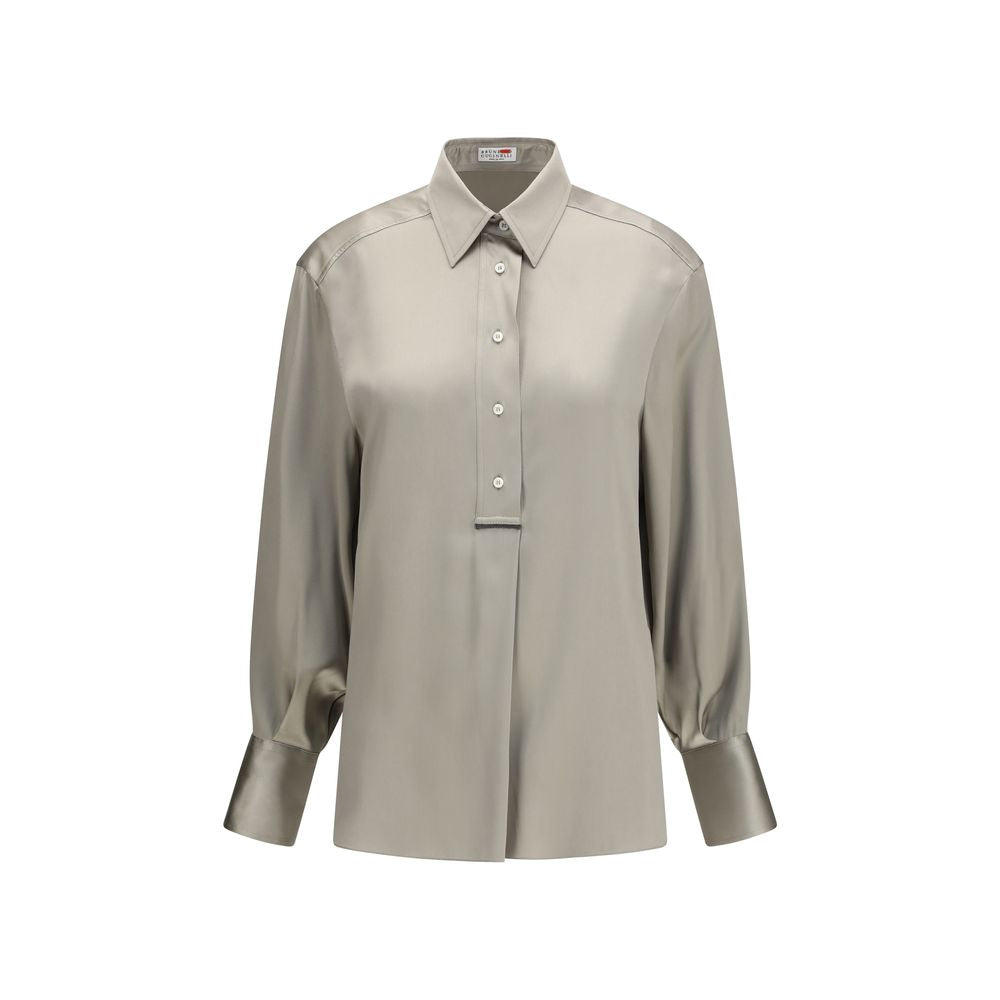 Brunello Cucinelli Bicolor Silk Shirt Brunello Cucinelli