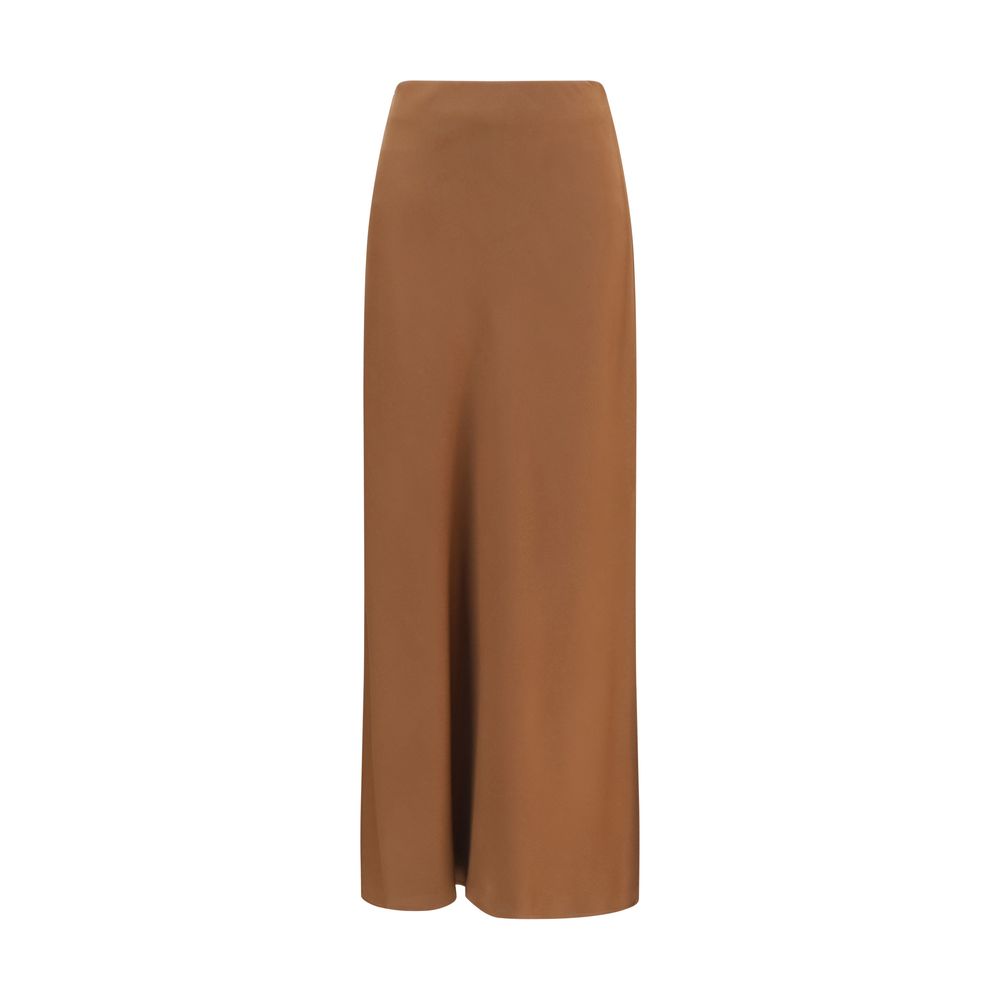 Brunello Cucinelli Brown Acetate Midi Skirt Brunello Cucinelli