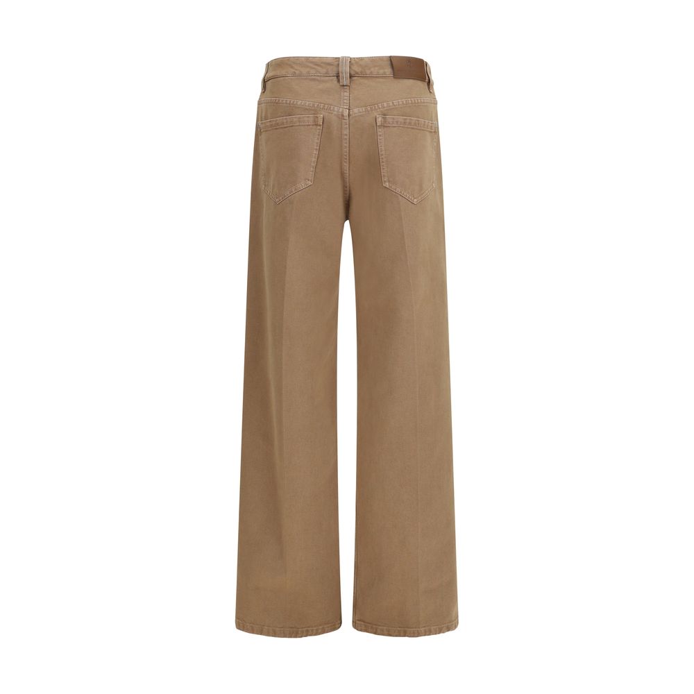 Brunello Cucinelli Brown Cotton Straight-Leg Jeans Brunello Cucinelli