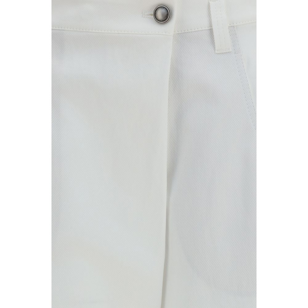 Brunello Cucinelli White Cotton Casual Pants Brunello Cucinelli