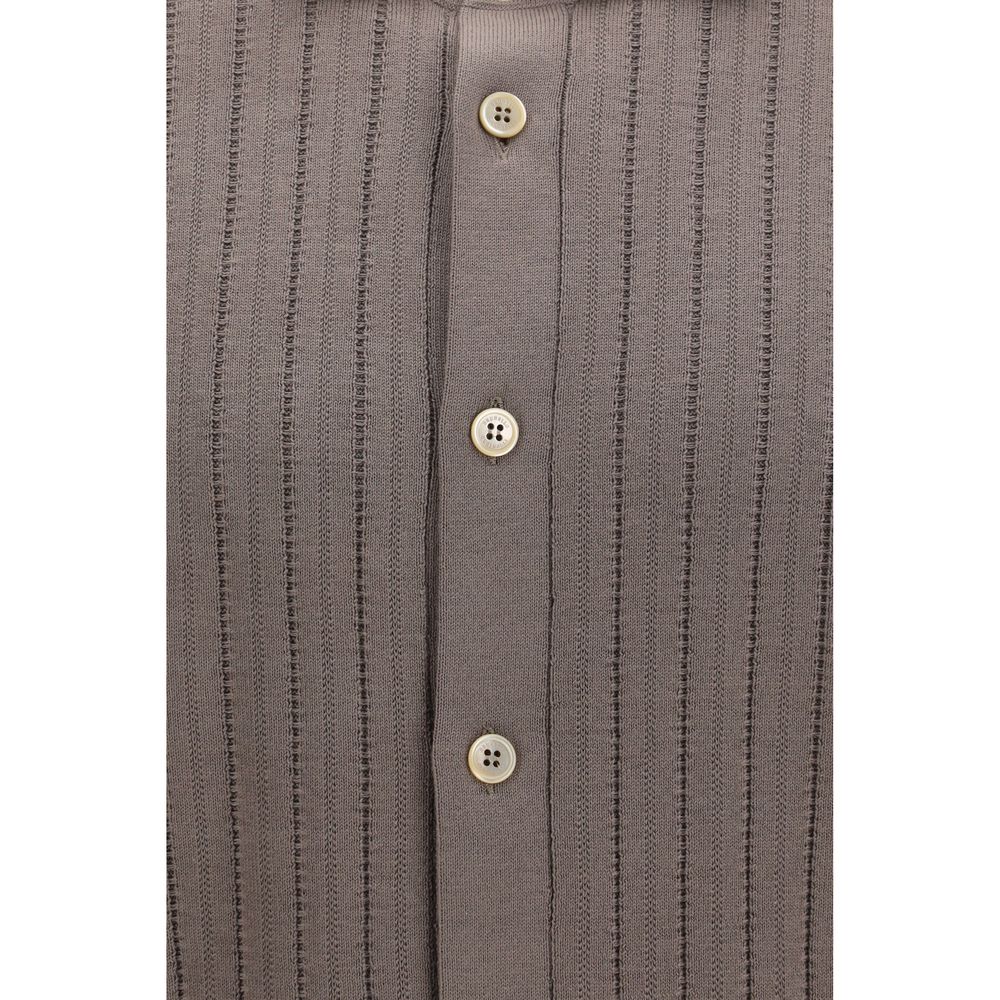 Brunello Cucinelli Brown Cotton Polo Shirt Brunello Cucinelli