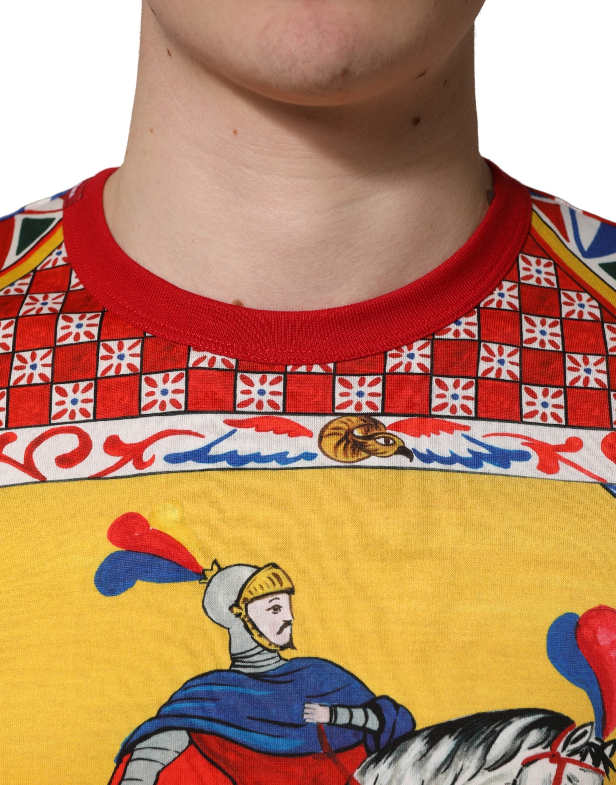 Dolce & Gabbana Multicolor Carretto Print Crew Neck T-shirt Dolce & Gabbana