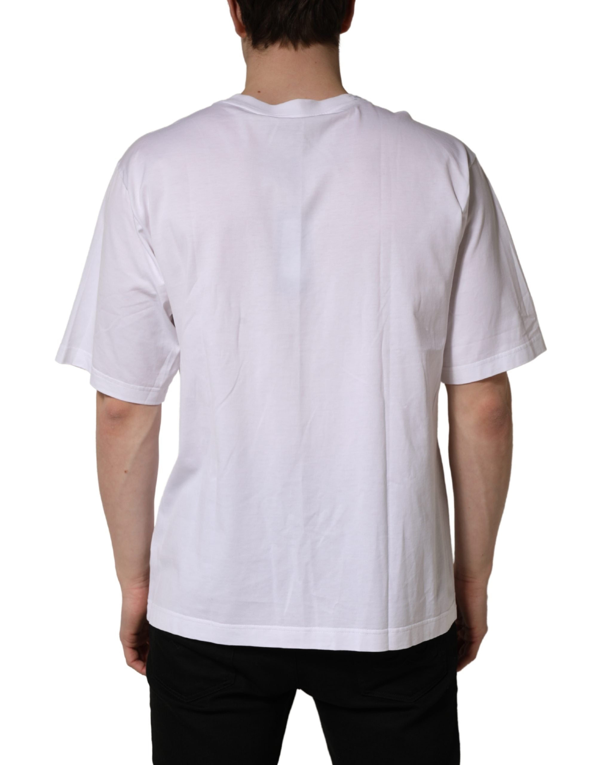 Dolce & Gabbana White Oversized Cotton Men Crew Neck T-shirt Dolce & Gabbana