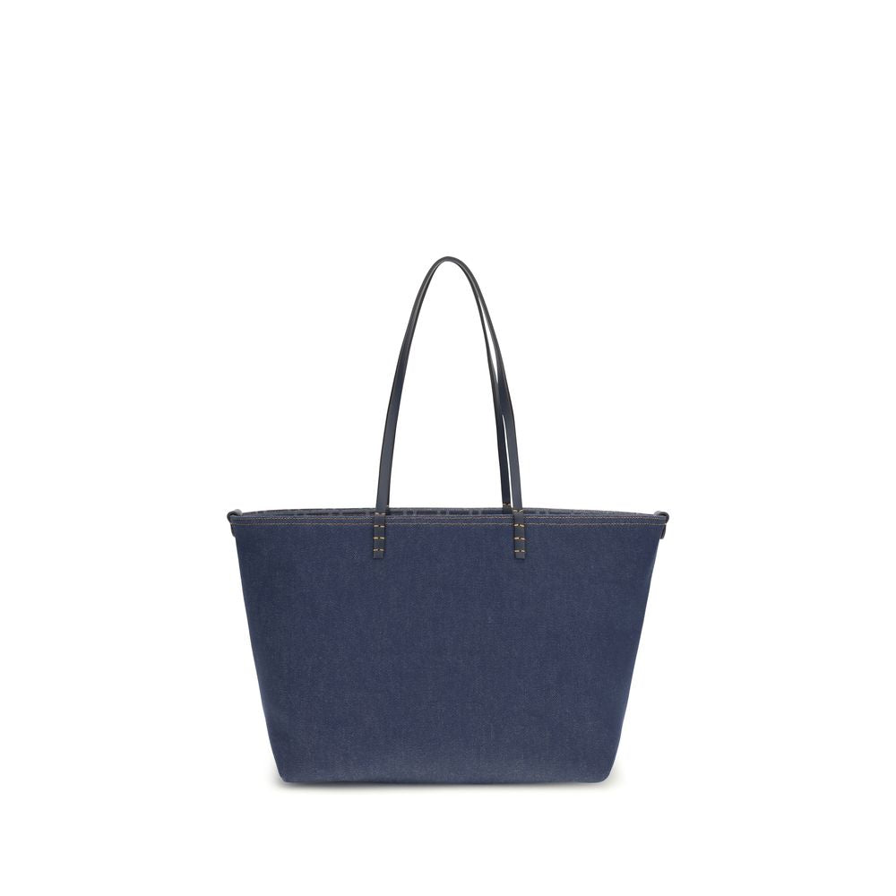 Fendi Blue Cotton Shoulder Bag Fendi