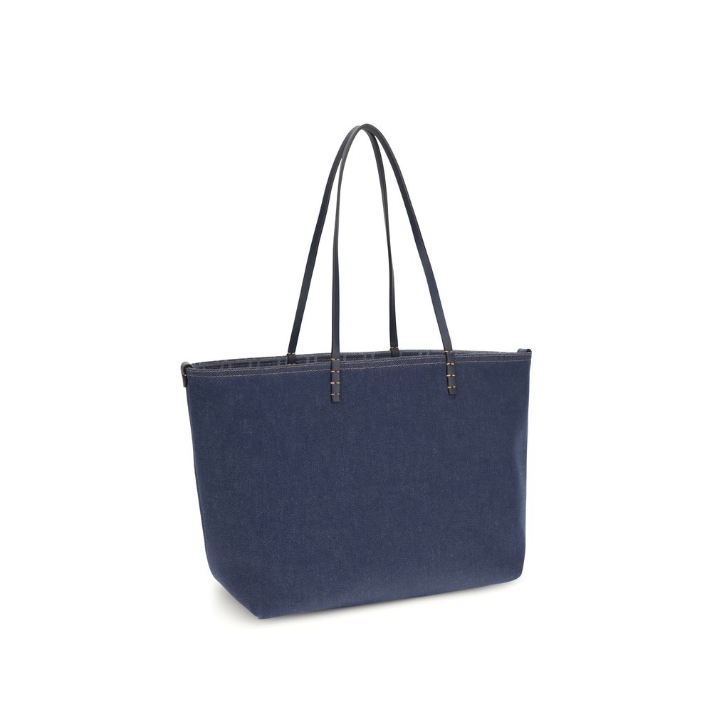 Fendi Blue Cotton Shoulder Bag Fendi