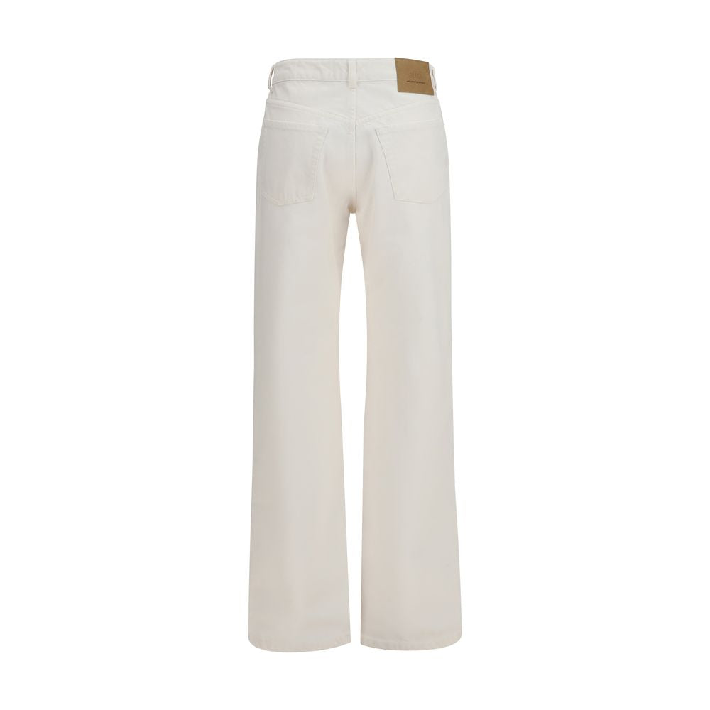 Ami Paris White Cotton Straight-Leg Jeans Ami Paris