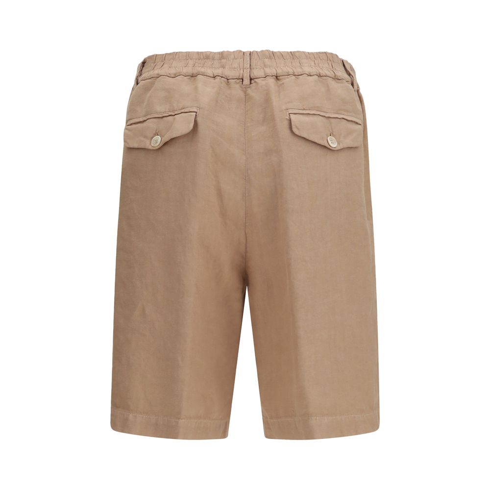 Brunello Cucinelli Brown Linen Bermuda Shorts Brunello Cucinelli