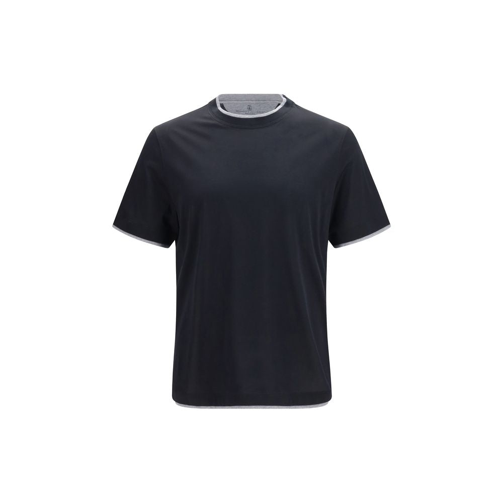 Brunello Cucinelli Black Silk T-Shirt Brunello Cucinelli