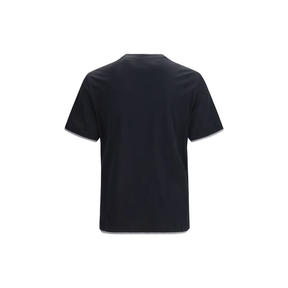 Brunello Cucinelli Black Silk T-Shirt Brunello Cucinelli