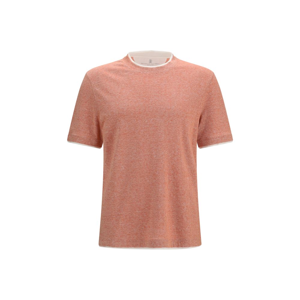 Brunello Cucinelli Orange Cotton T-Shirt Brunello Cucinelli