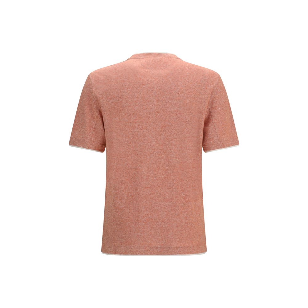 Brunello Cucinelli Orange Cotton T-Shirt Brunello Cucinelli