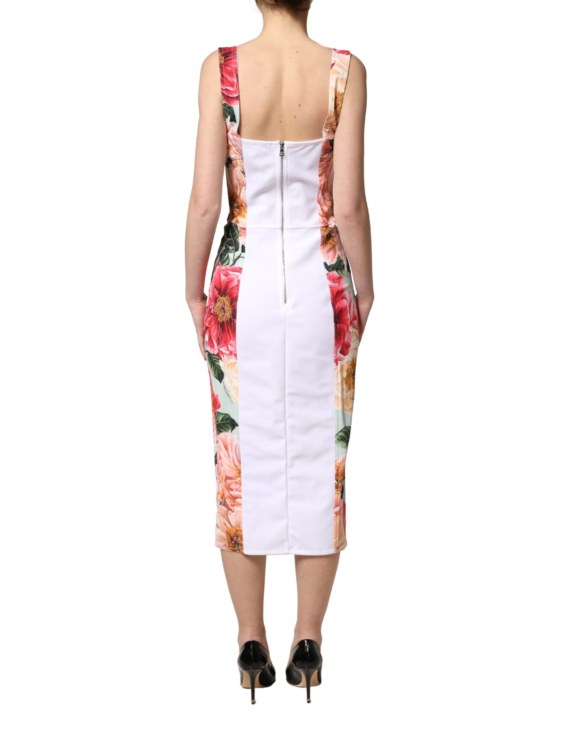 Dolce & Gabbana Multicolor Floral Print Viscose Sheath Dress Dolce & Gabbana